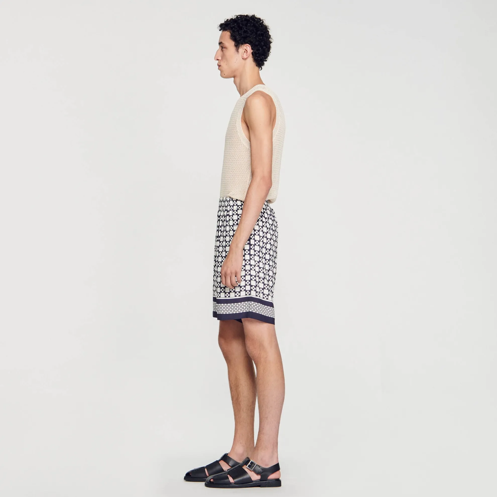 Bermuda Short Square Cross Print