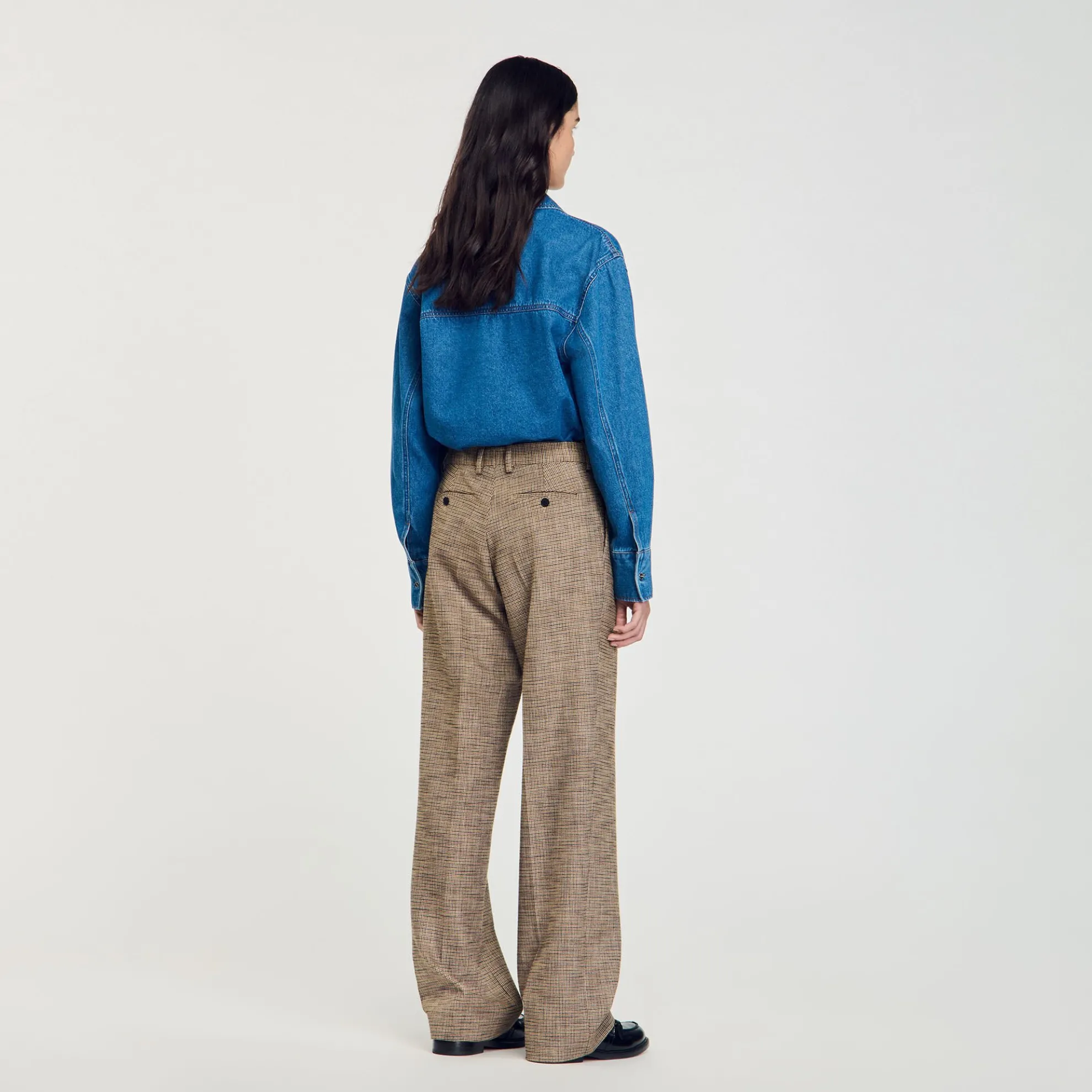 Broek Met Pied-de-poule Motief