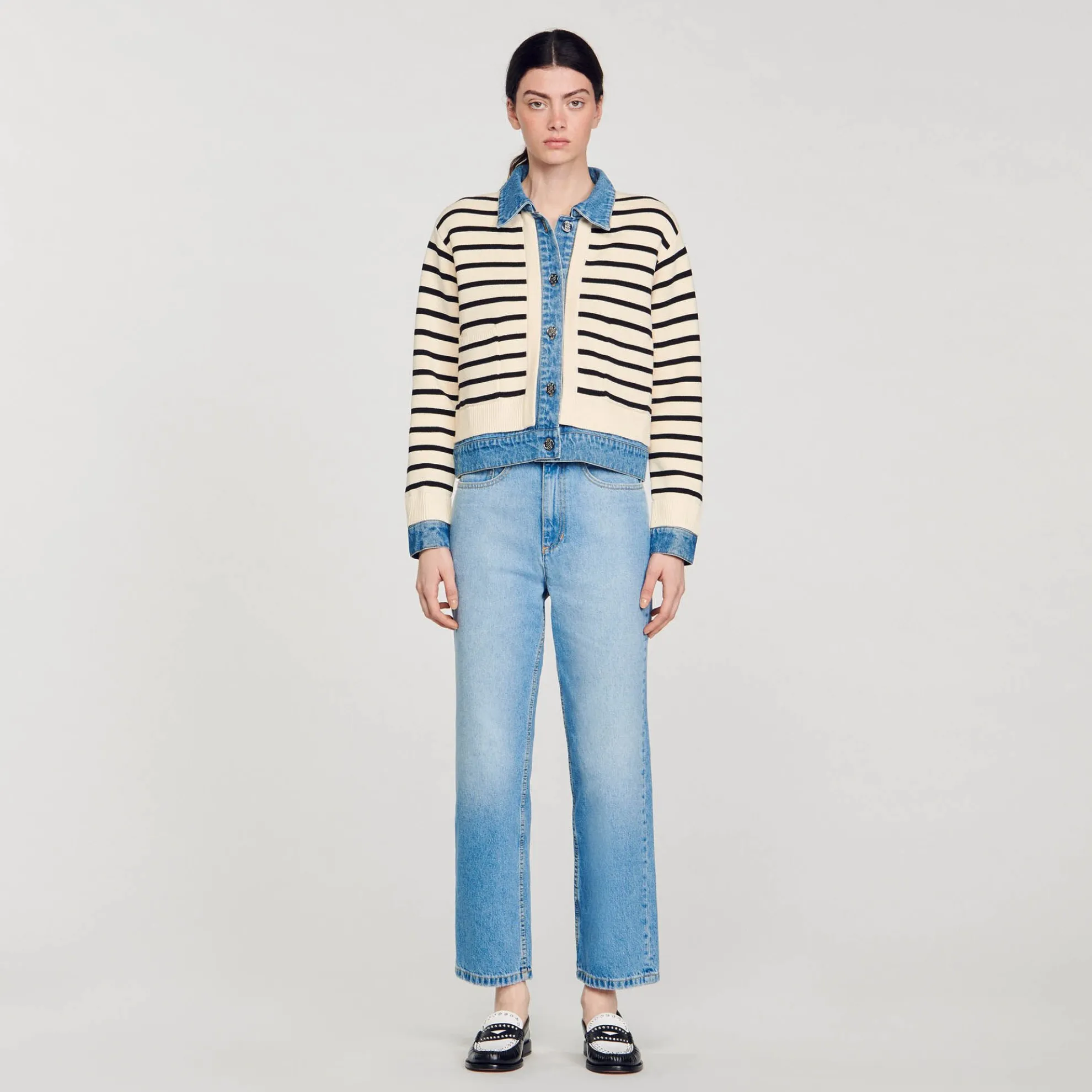 Cardicoat Gestreept Breiwerk En Denim