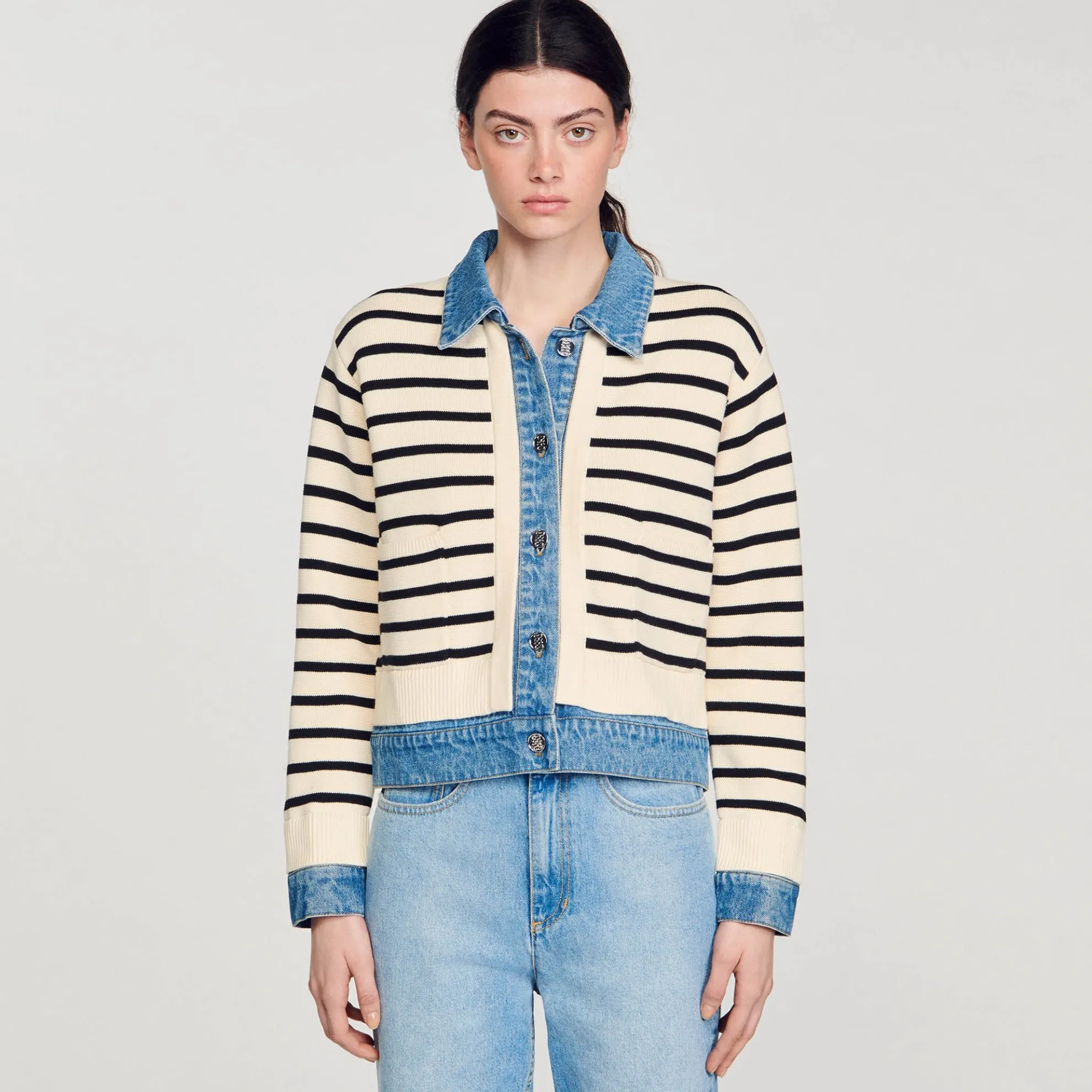 Cardicoat Gestreept Breiwerk En Denim