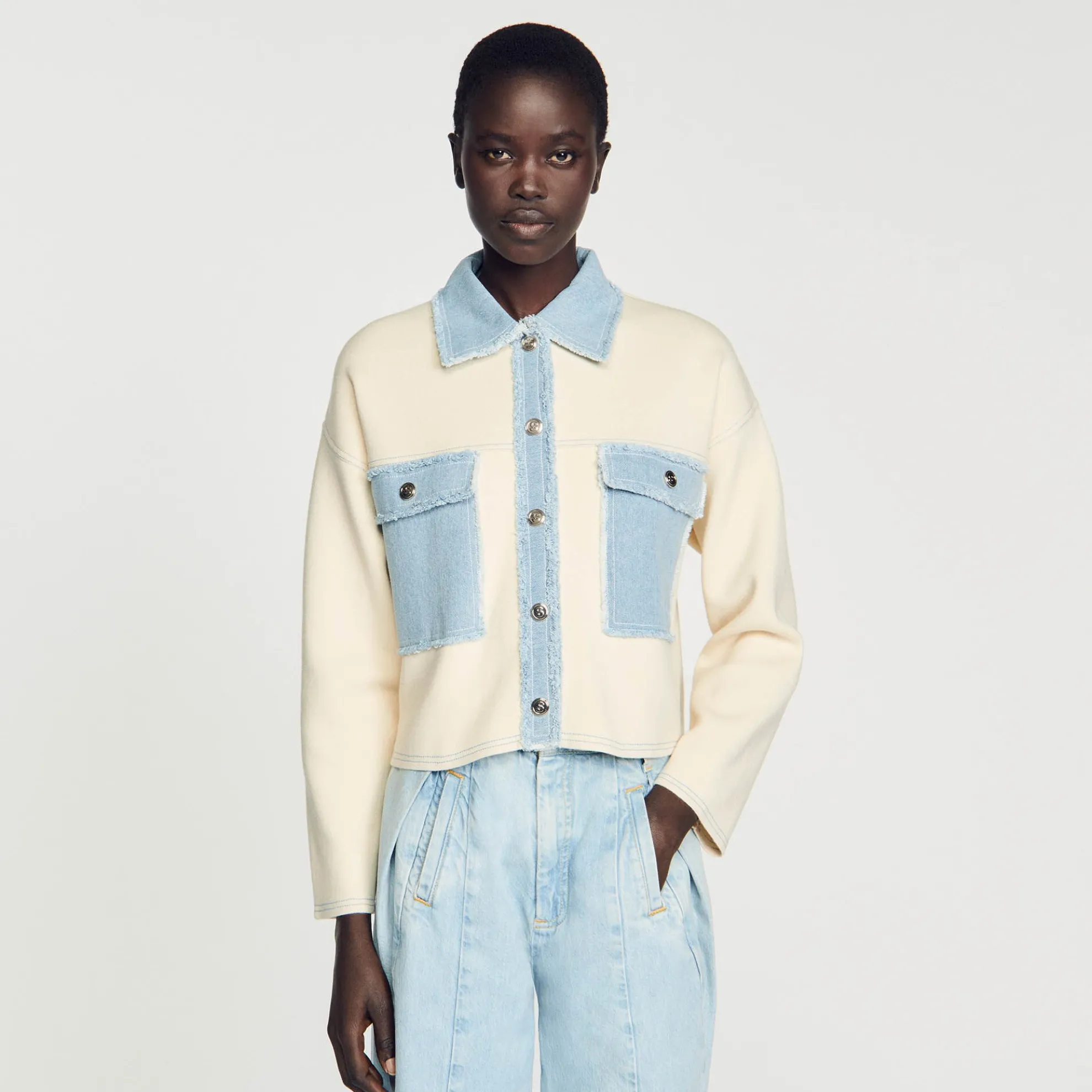 Cardicoat Oversized Van Twee Stoffen