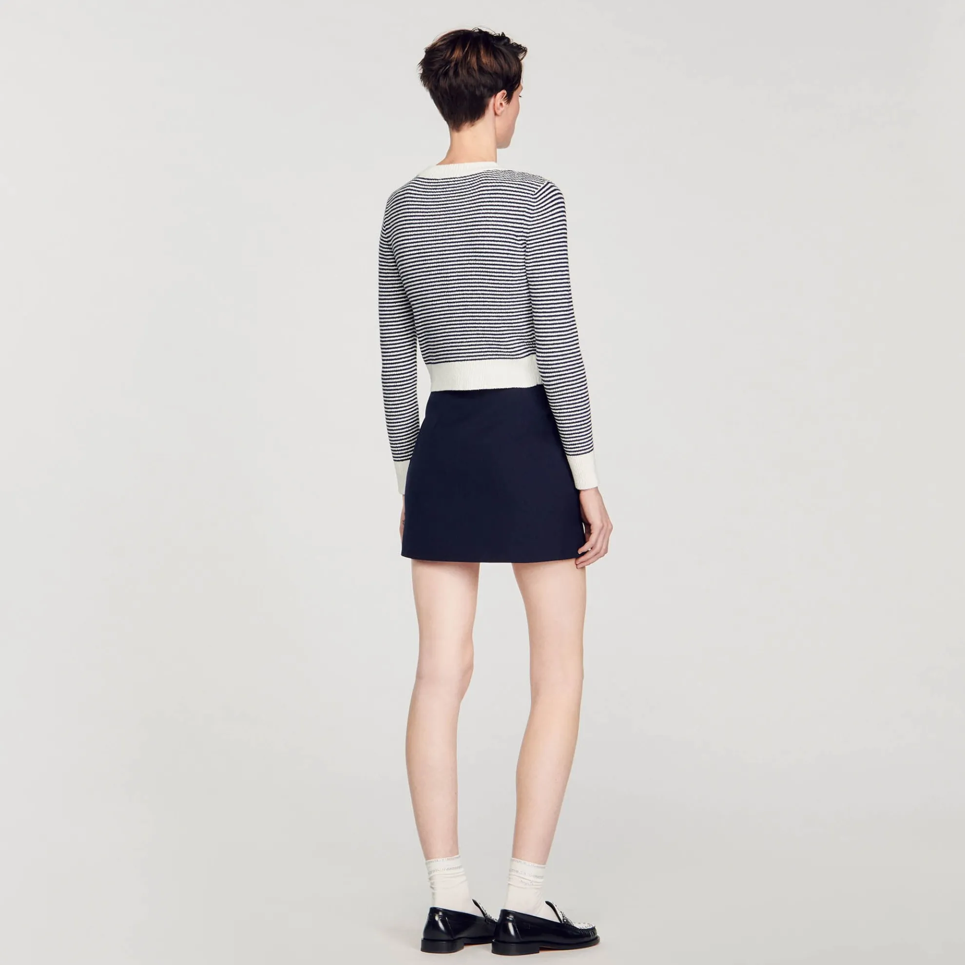 Cardigan Van Gebreide Bouclé Stof