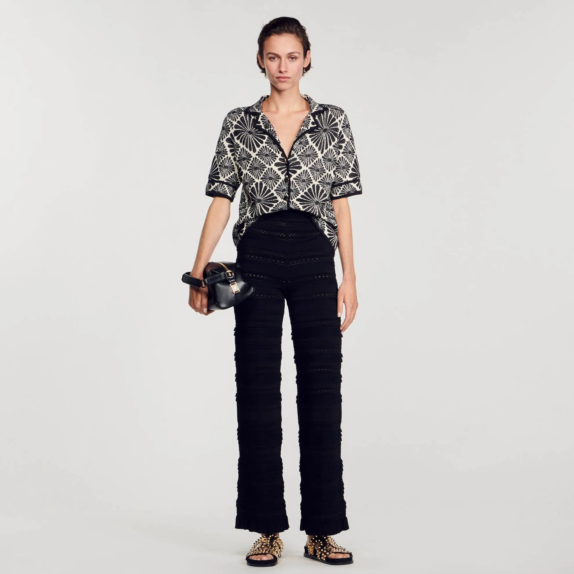 Cardigan Vest Jacquard Bloemmotief