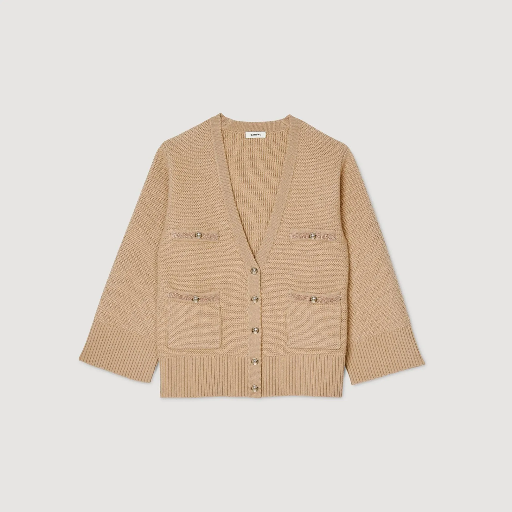 Cardigan Vest Lang Wol