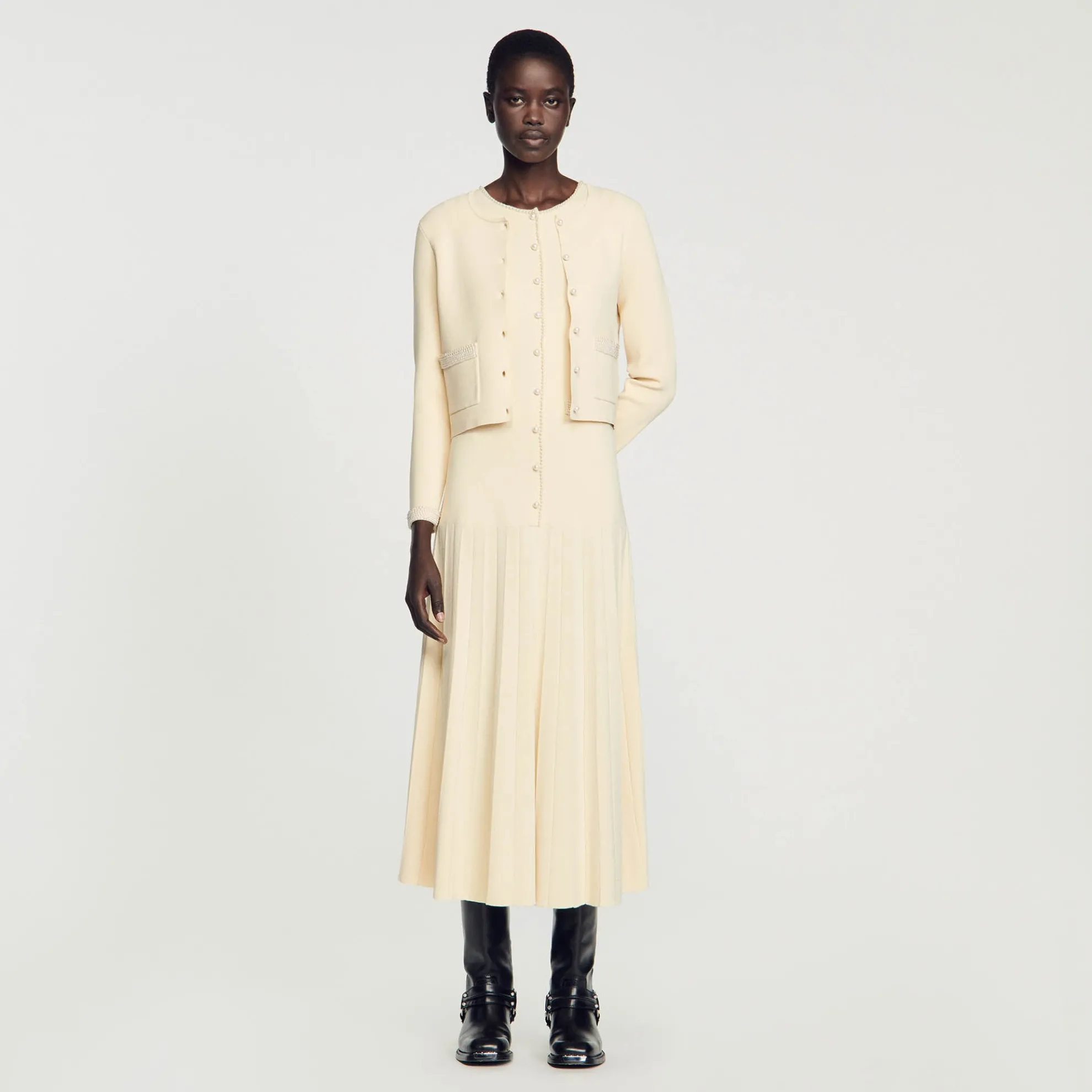 Cardigan Vest Met Parels