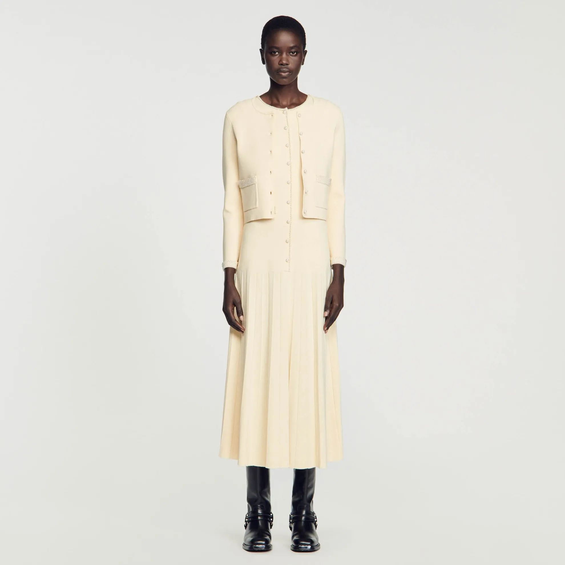 Cardigan Vest Met Parels