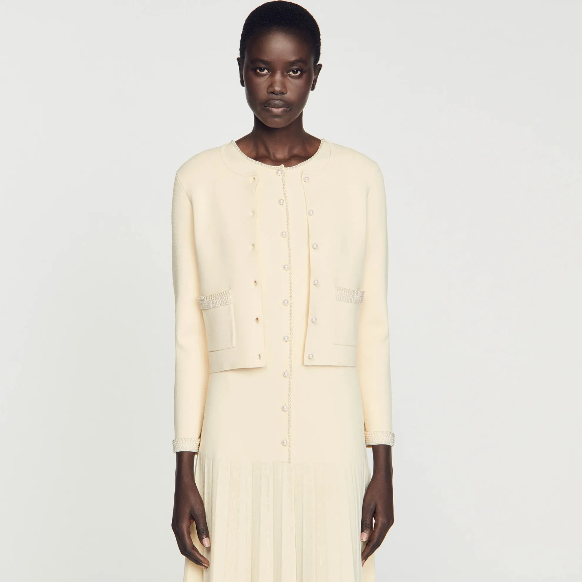 Cardigan Vest Met Parels