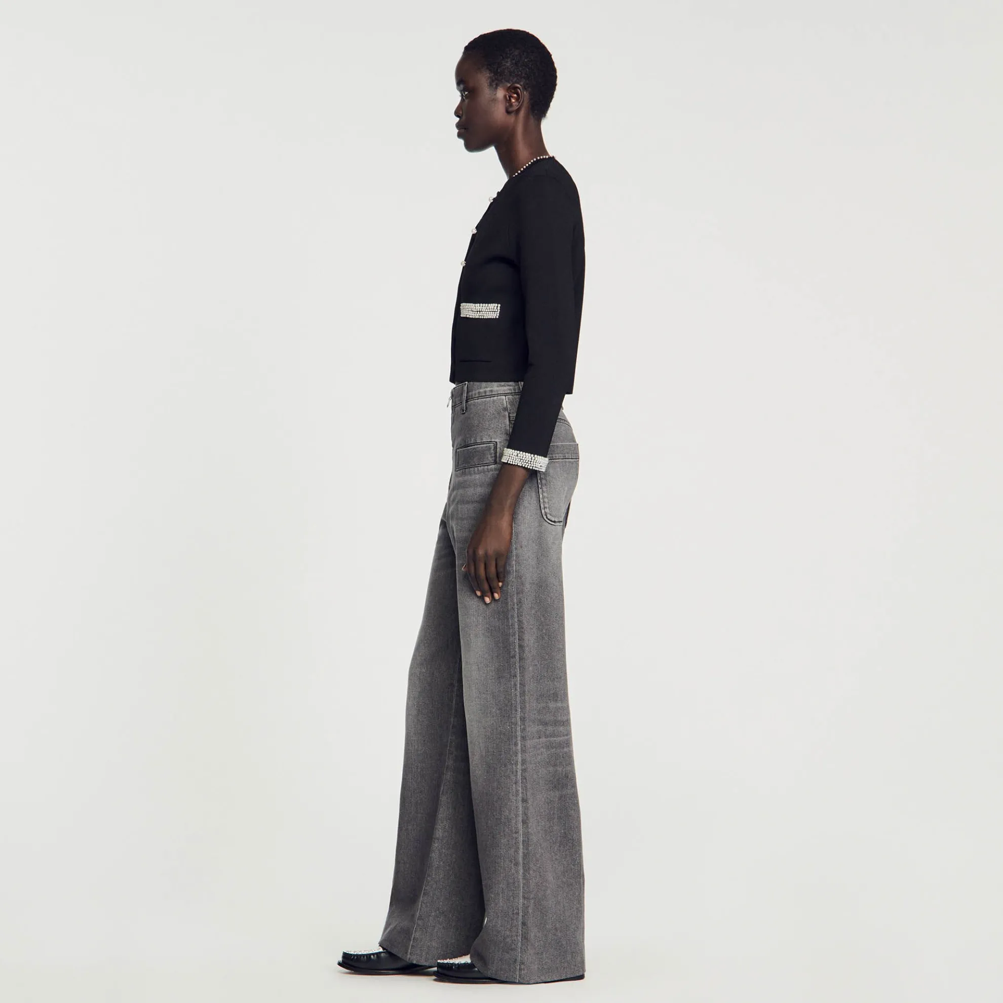 Cardigan Vest Met Parels