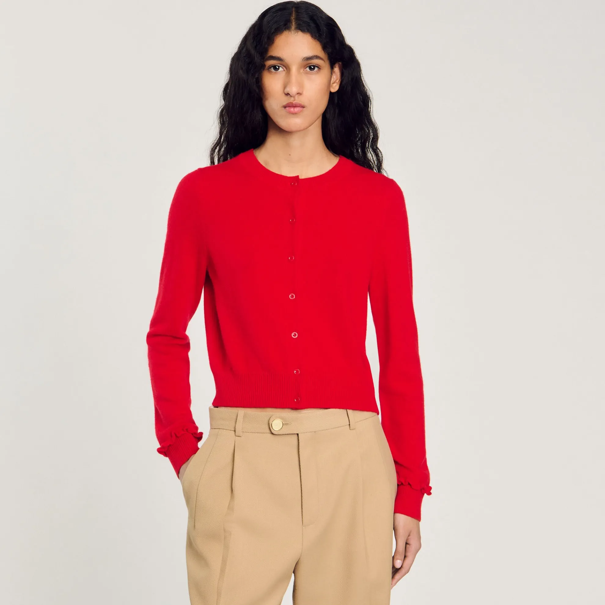 Cardigan Vest Met Volants