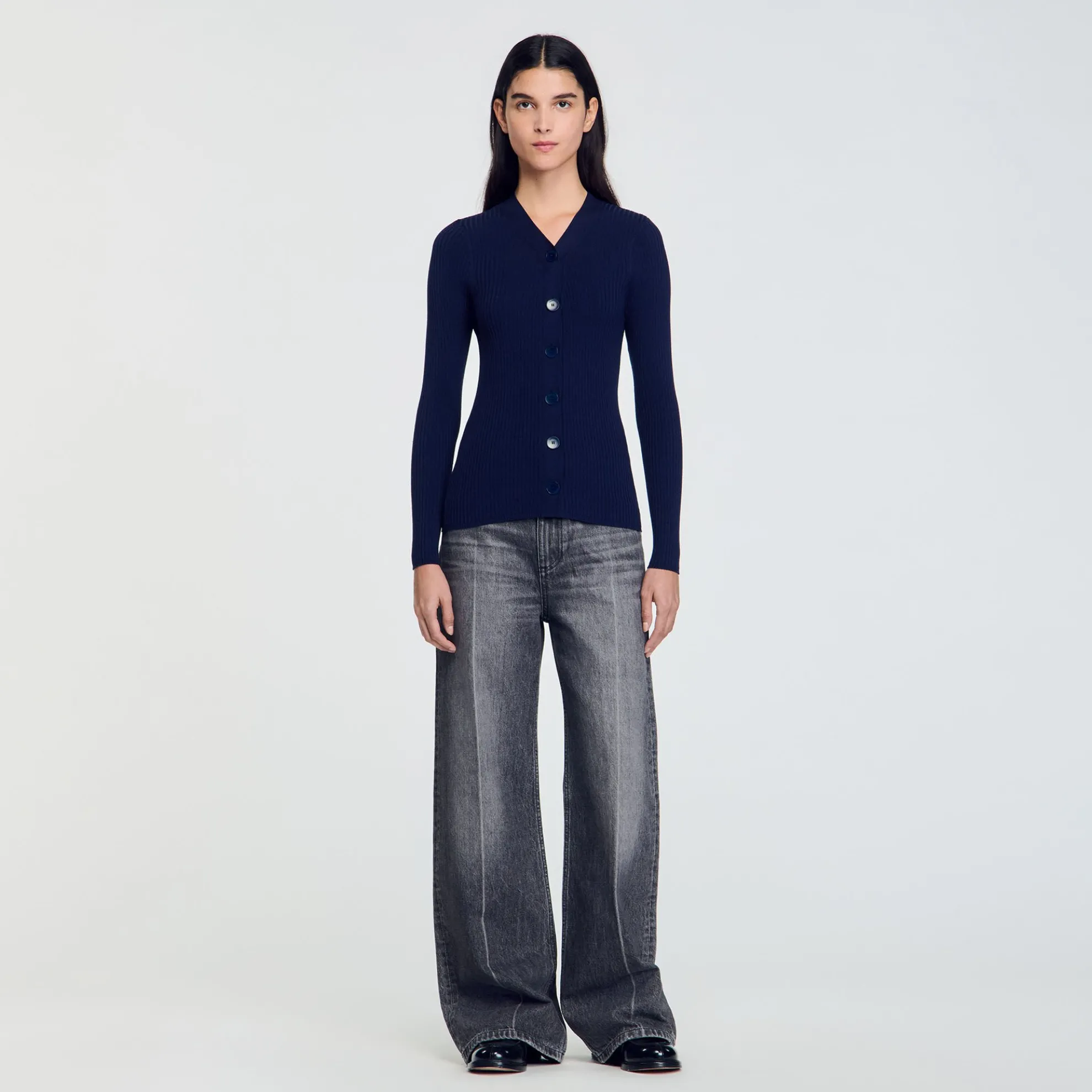 Cardigan Vest Ribgebreid