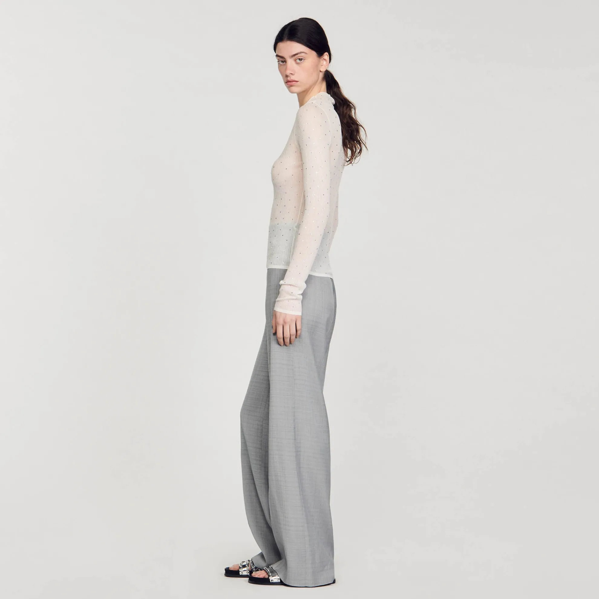 Doorzichtige Trui Met Stras