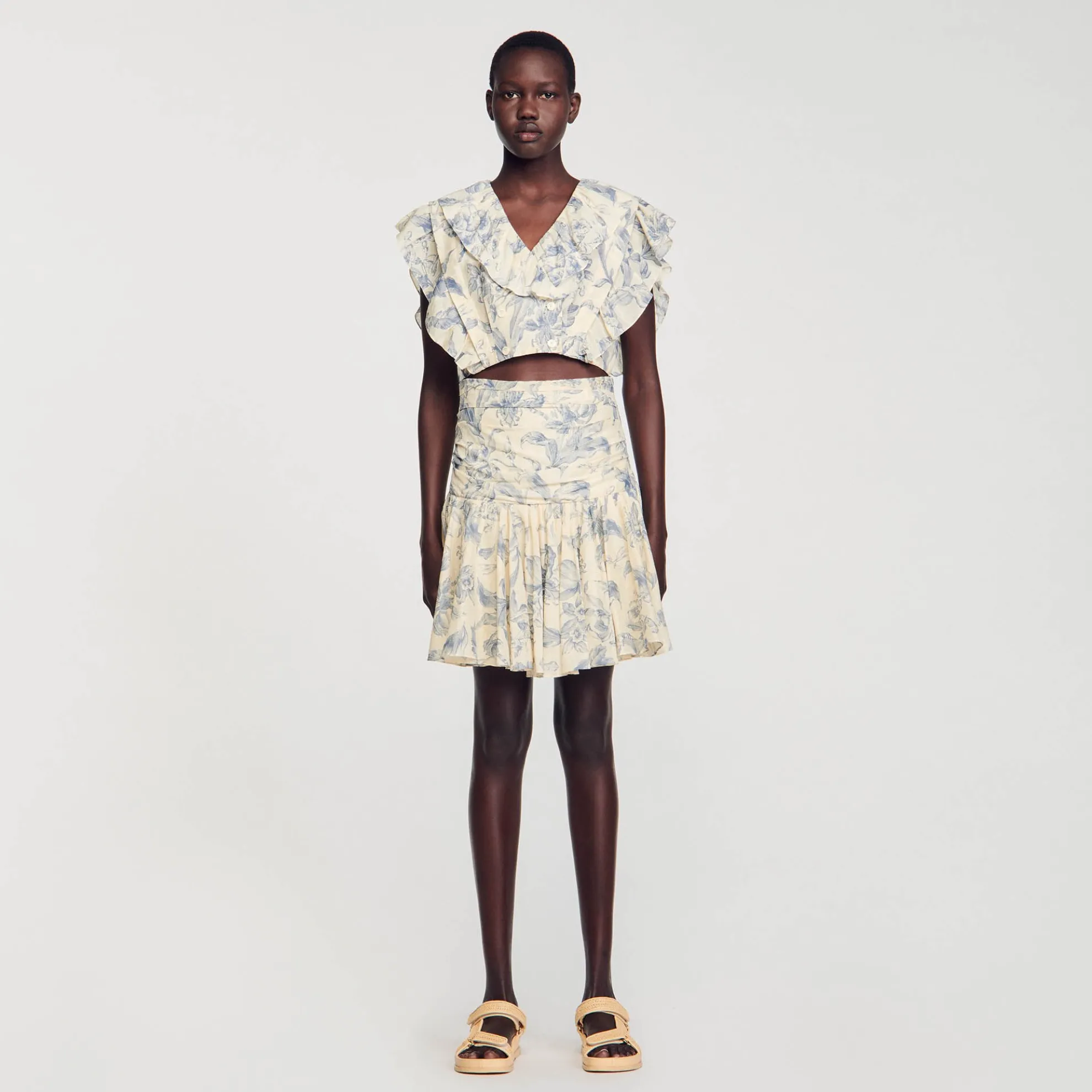 Gebloemde Top Met Ruches