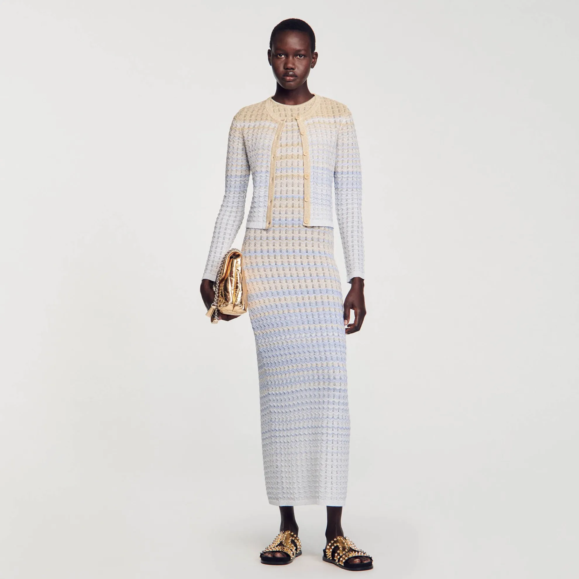 Gebreid Cardigan Vest Met Kleurverloop