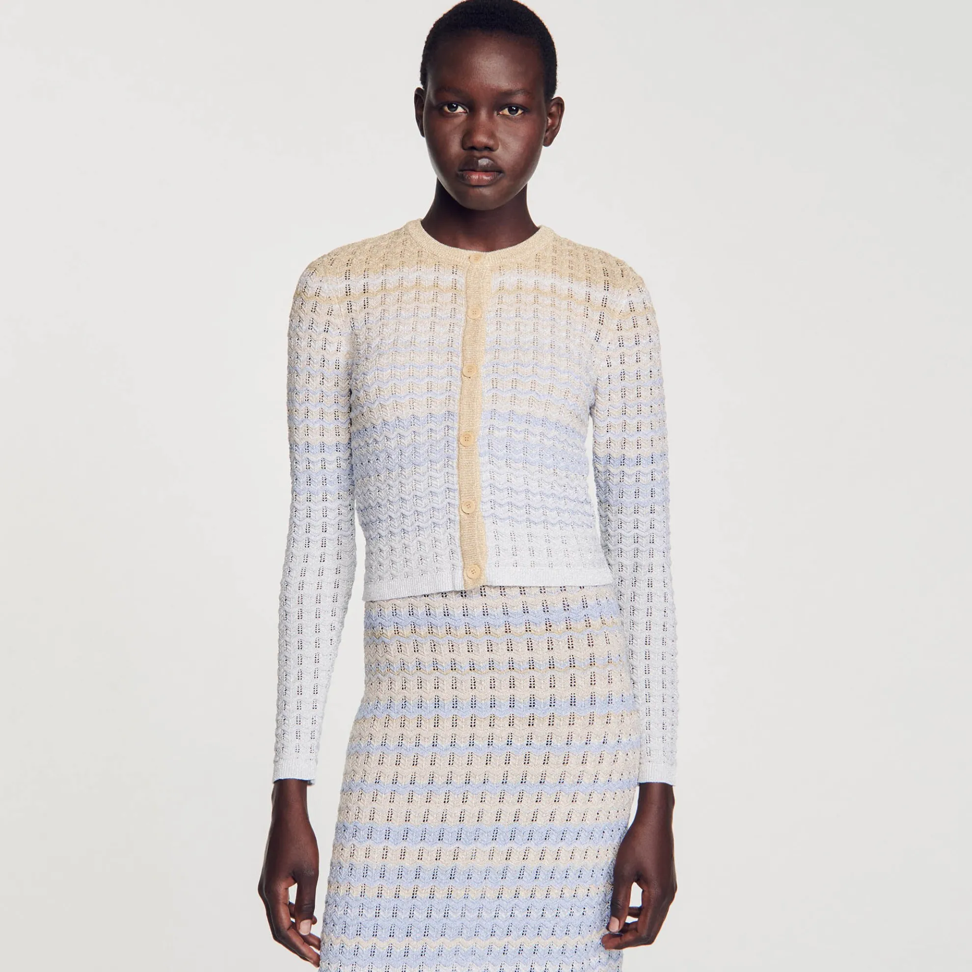 Gebreid Cardigan Vest Met Kleurverloop