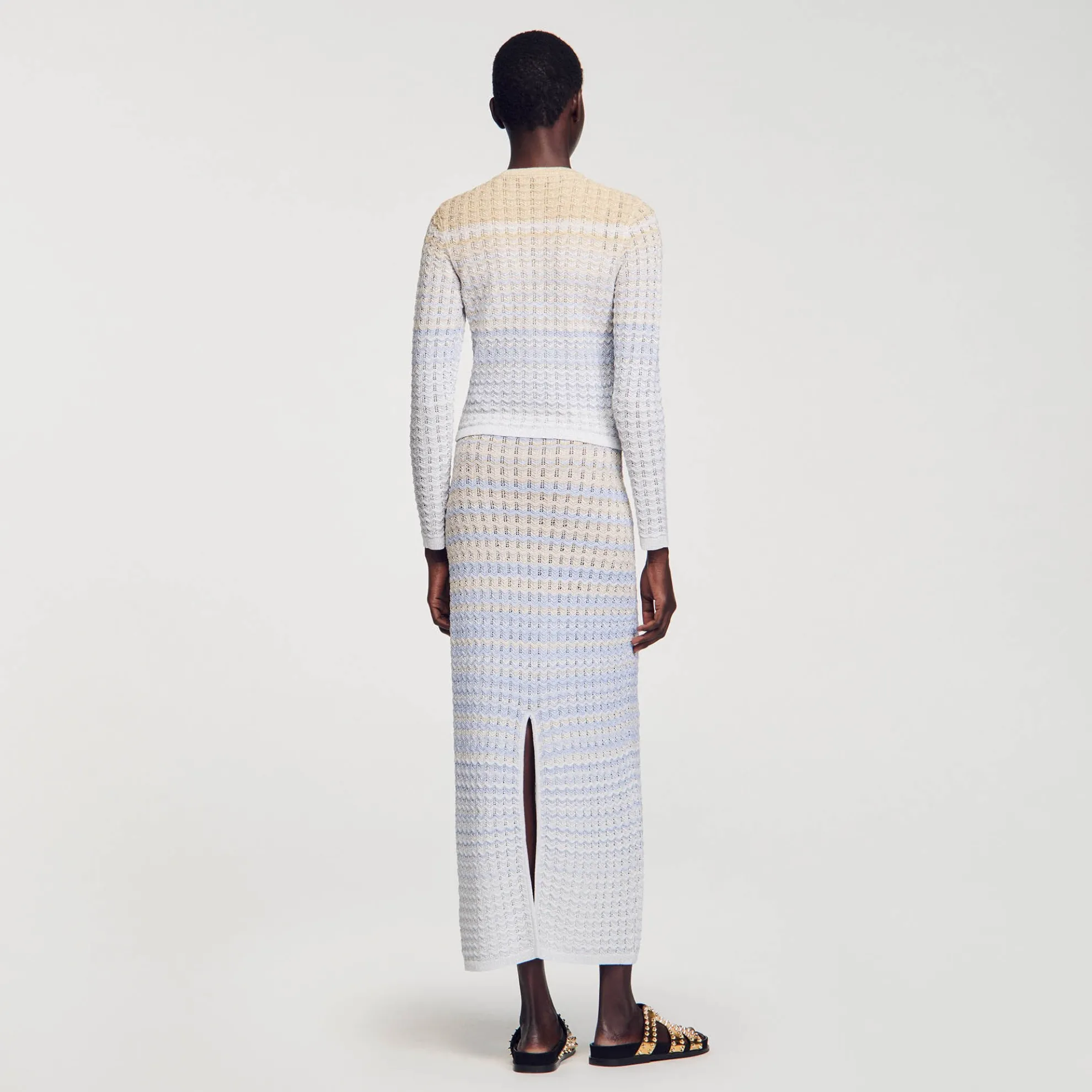 Gebreid Cardigan Vest Met Kleurverloop