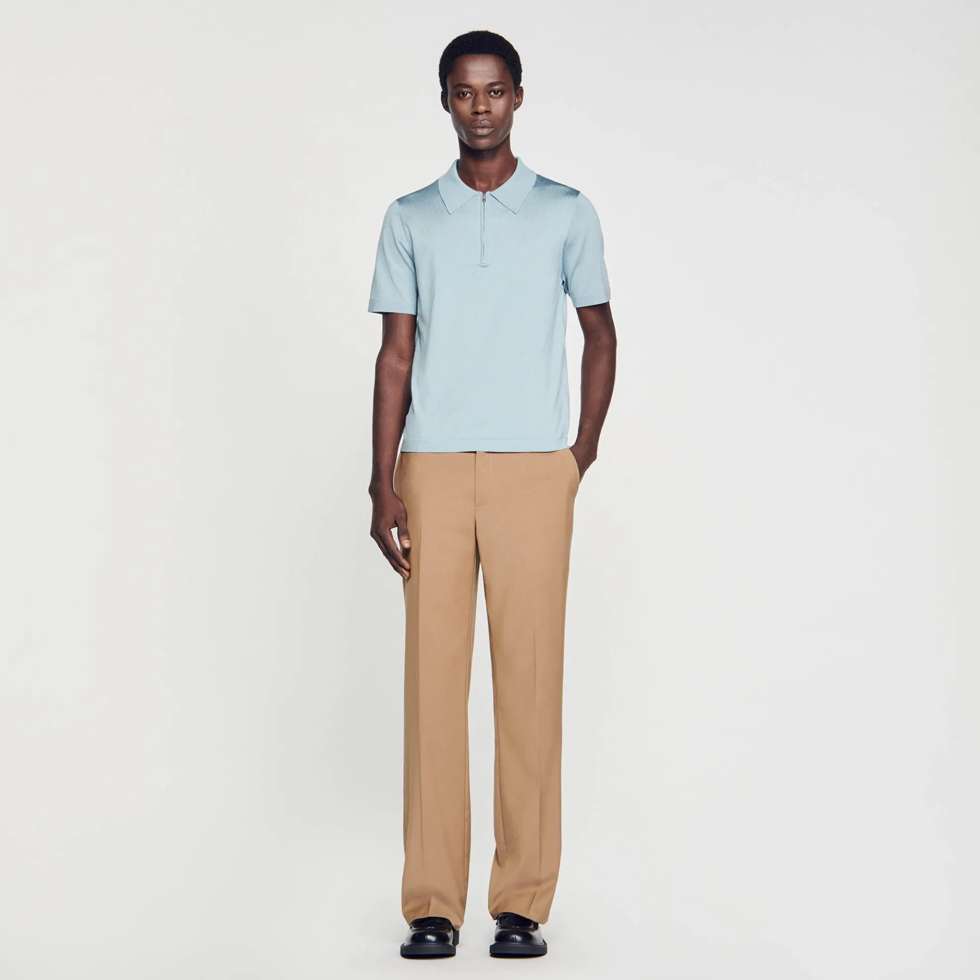 Gebreide Polo Met Ritskraag