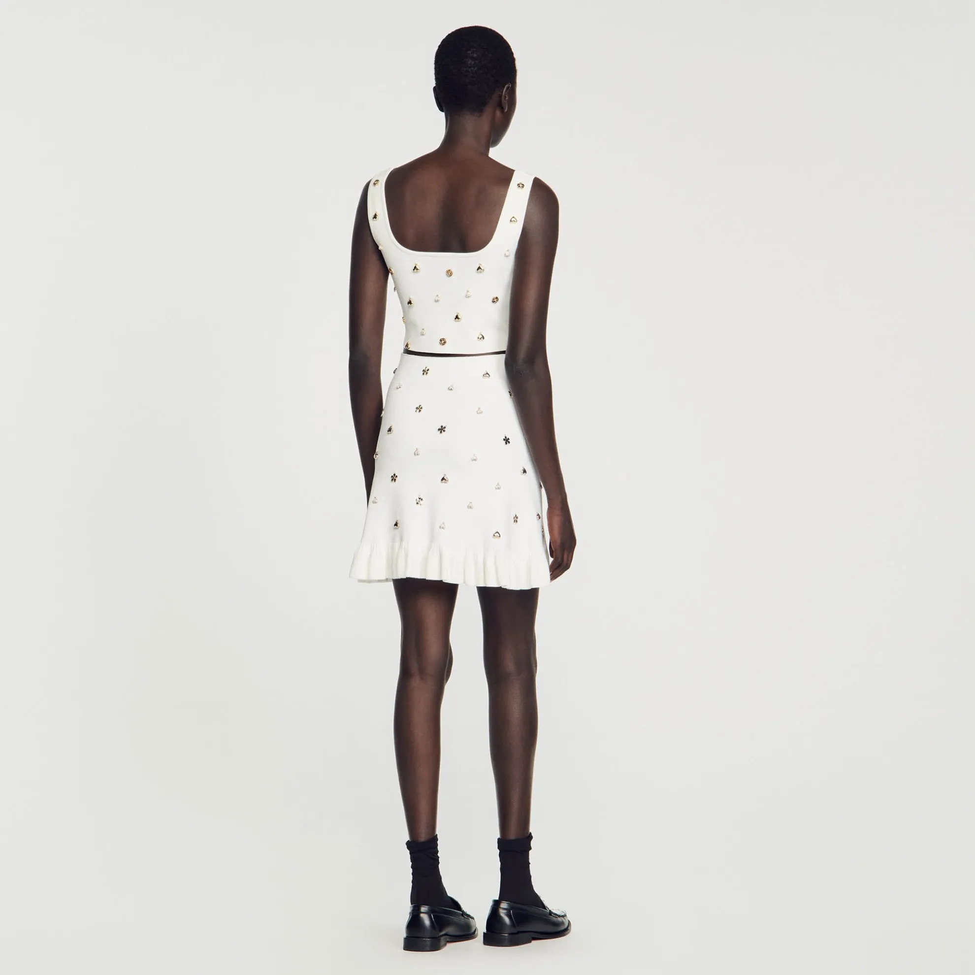 Gebreide Rok Versierd Met Bedels