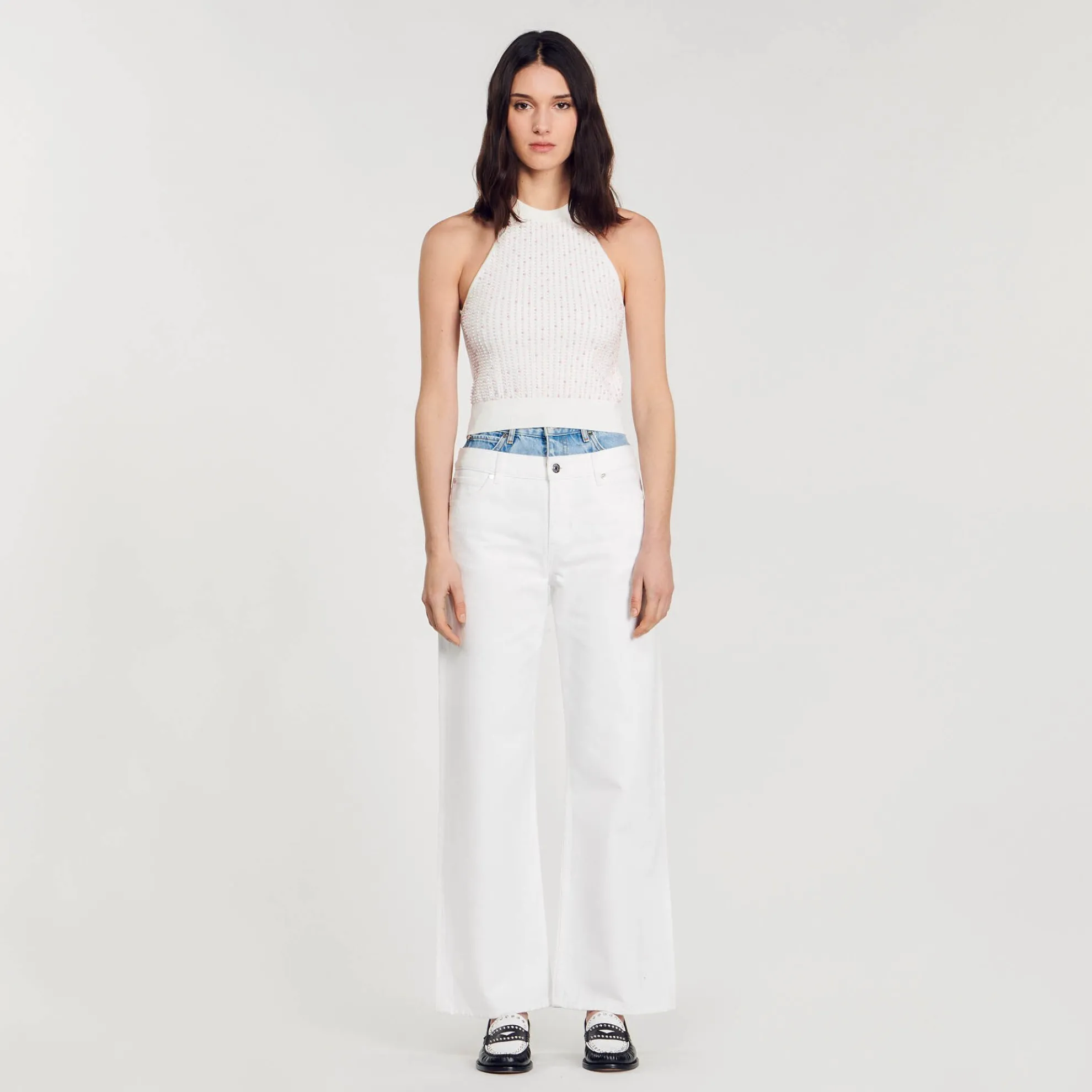 Gebreide Top Met Parels