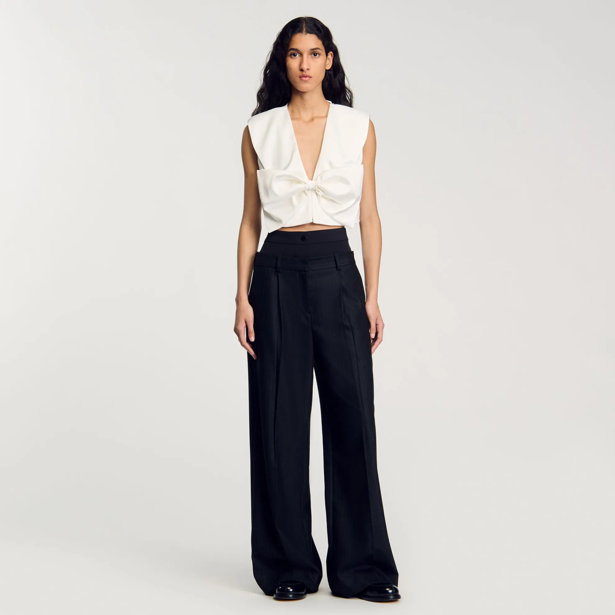 Gestreepte Broek Met Dubbele Riem