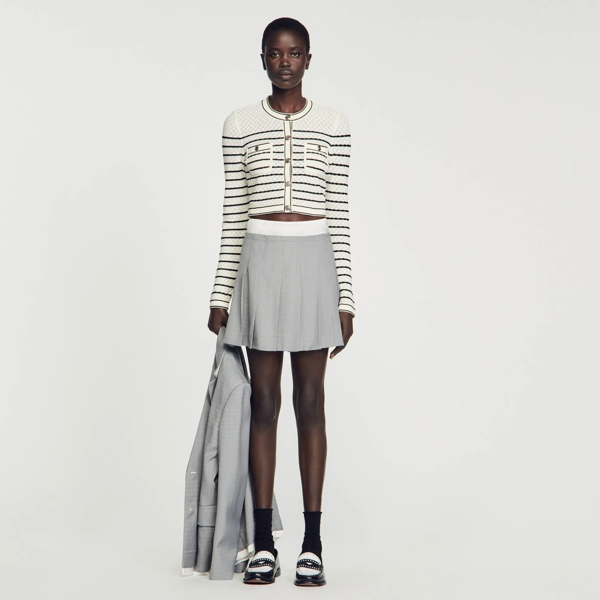 Gestreepte Korte Cardicoat