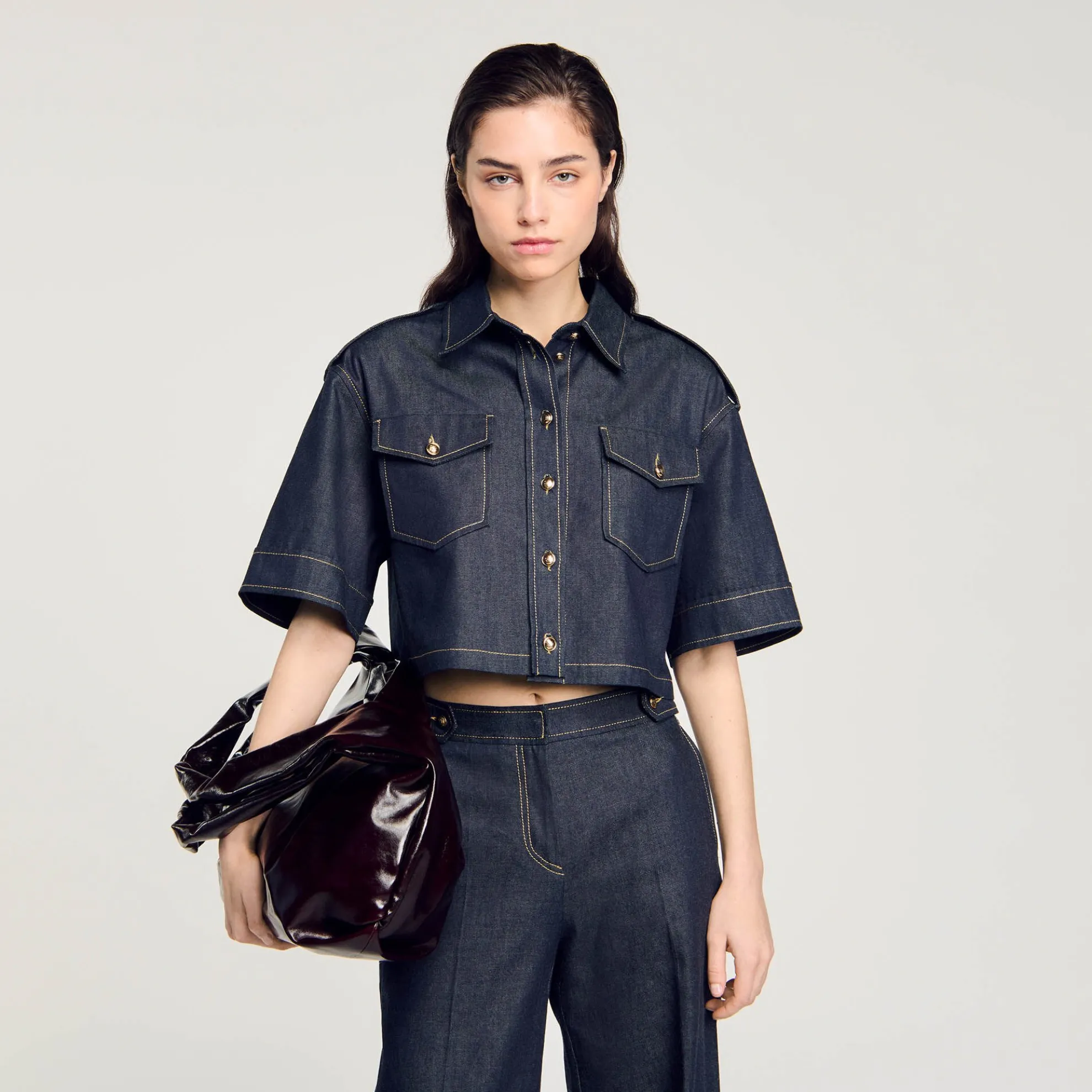 Grote Tas Van Glanzend Leer