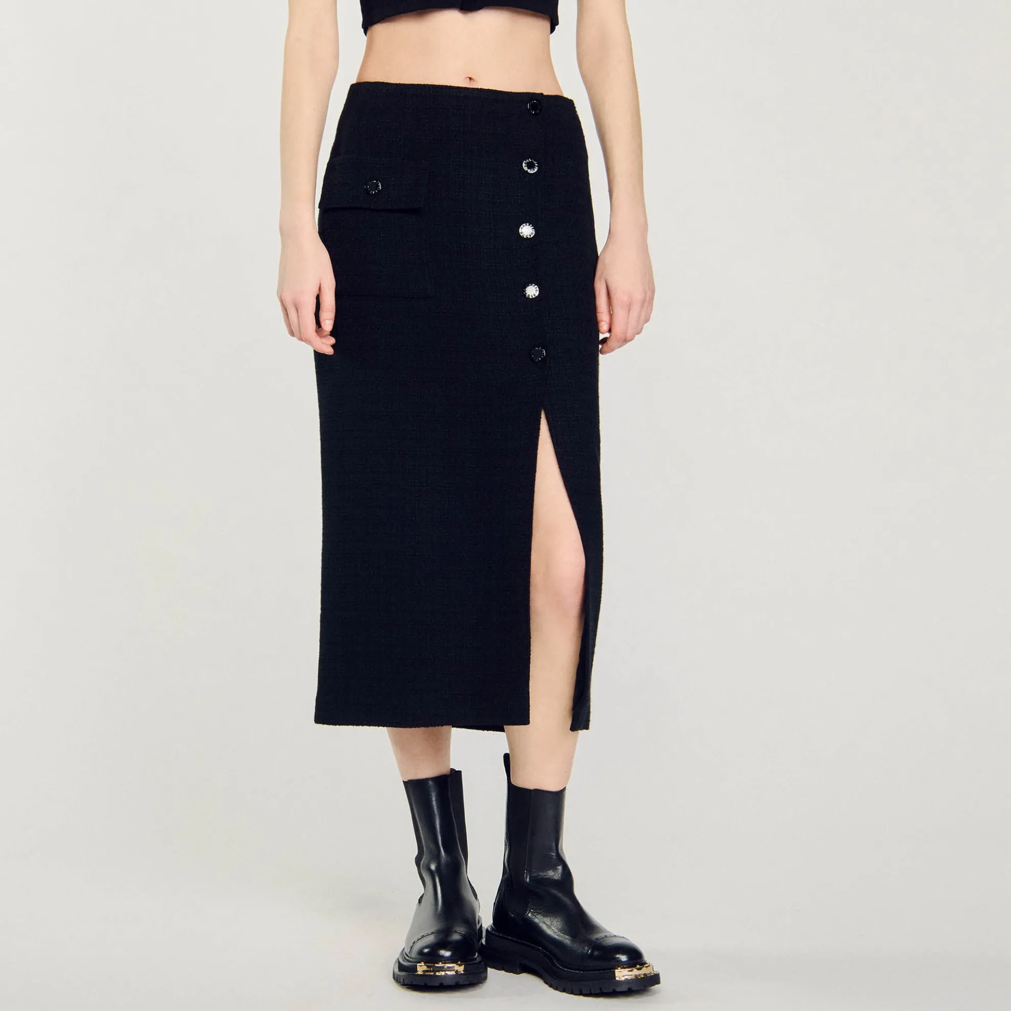 Halflange Tweed Rok