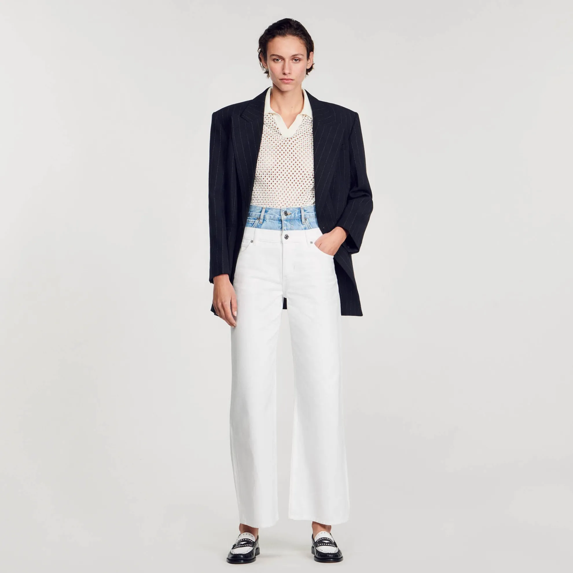 Jeans Tweekleurig Dubbele Riem