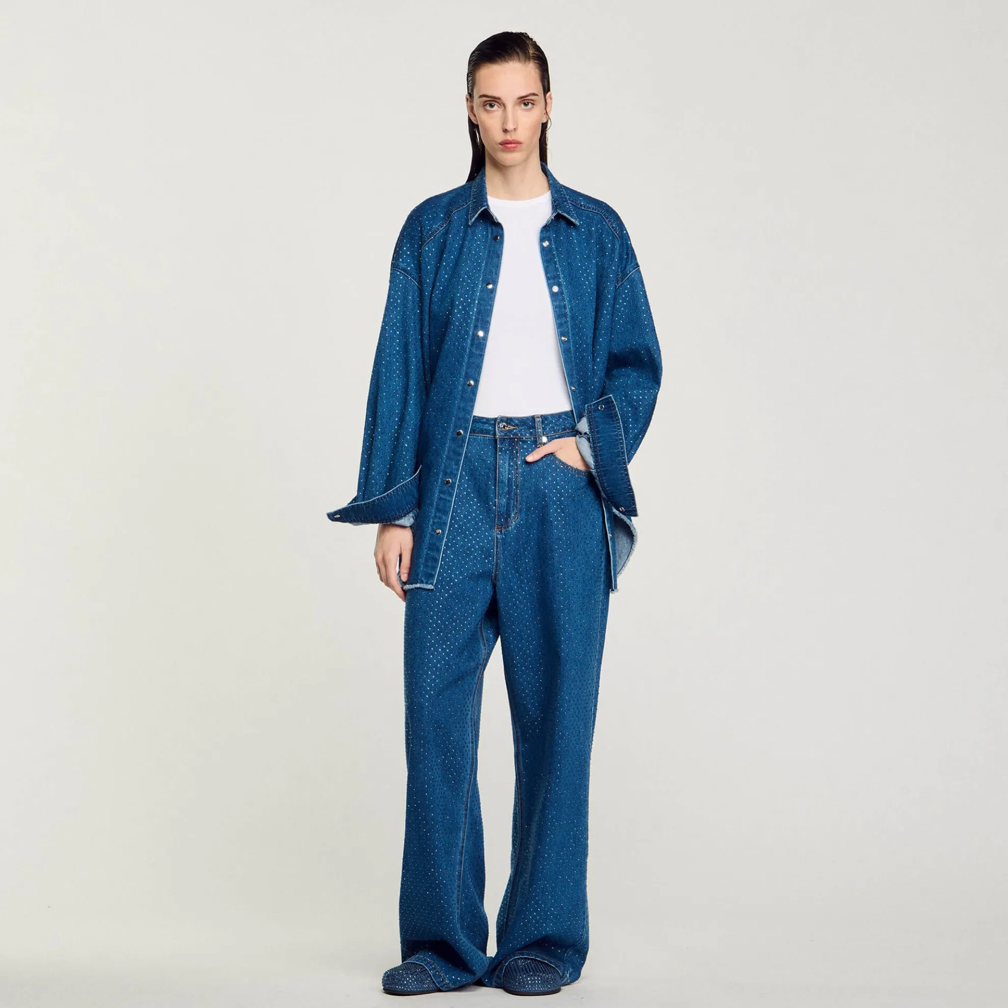 Jeans Wijd Met Stras