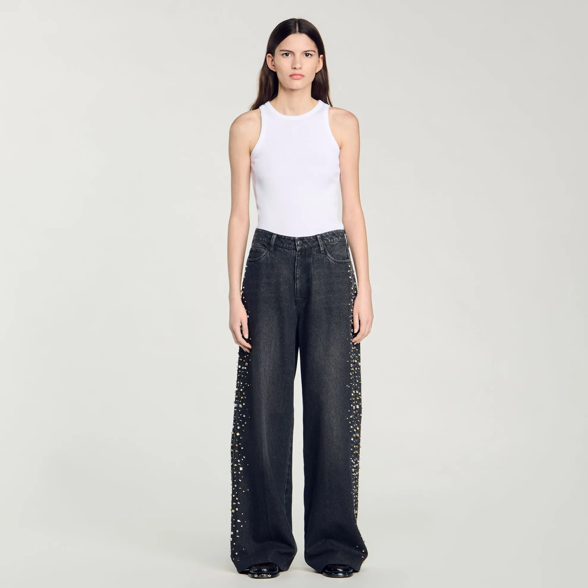 Jeans Wijdvallend Met Stras