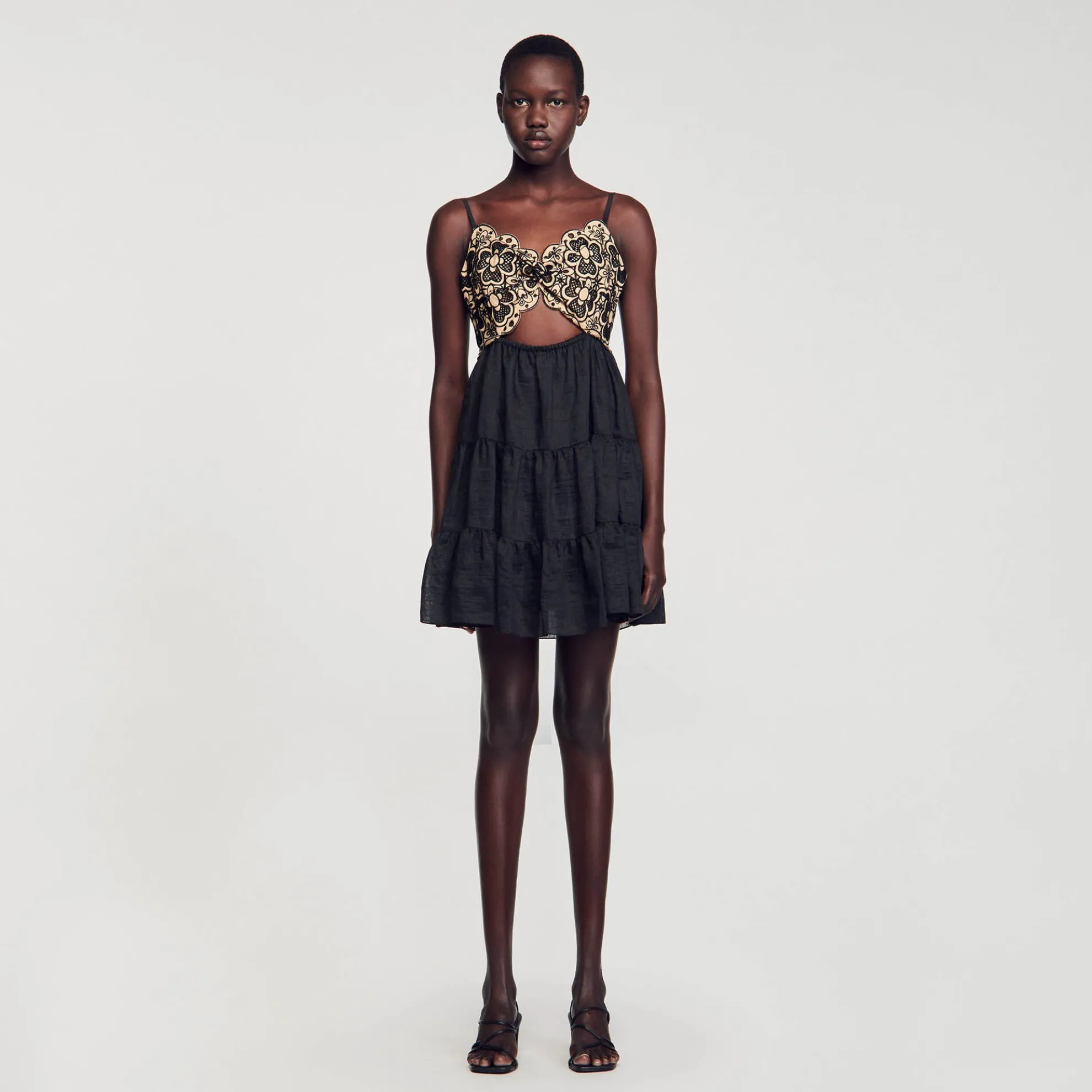 Jurk Tweekleurig Borduurwerk