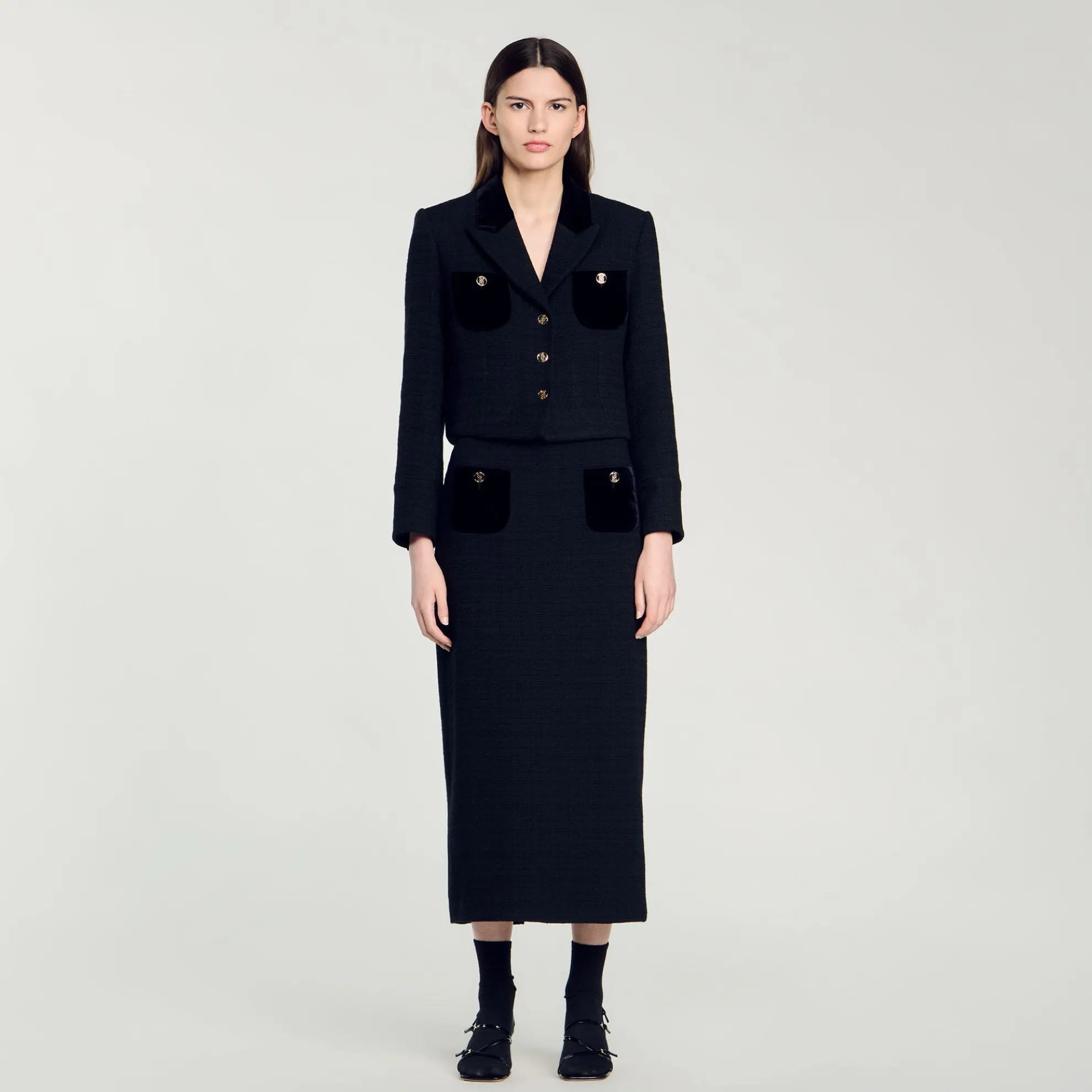 Kort Jasje Tweed En Velours