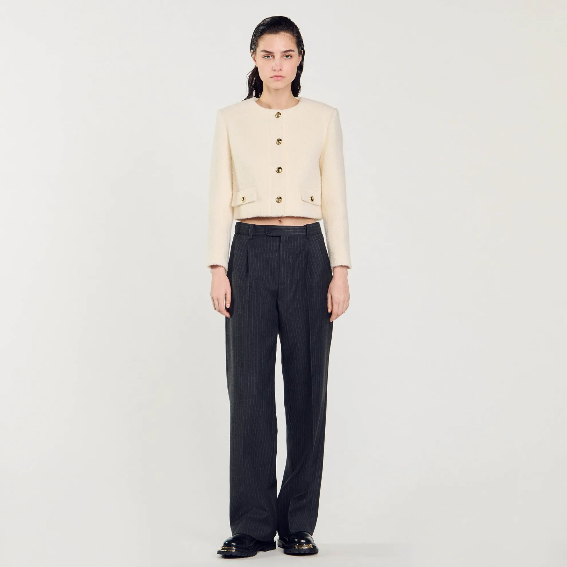 Kort Jasje Van Bouclé Stof