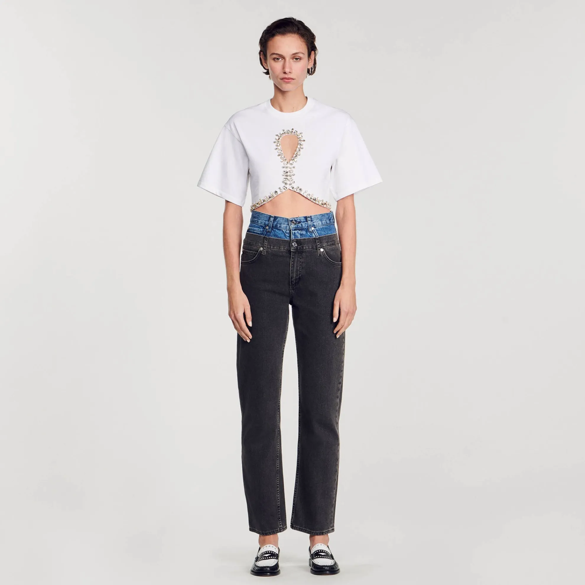 Kort T-shirt Met Stras