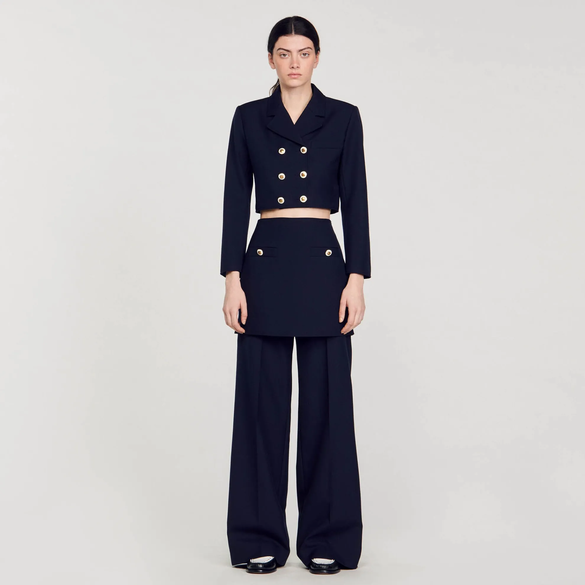 Kort Vest Met Dubbele Rij Knopen