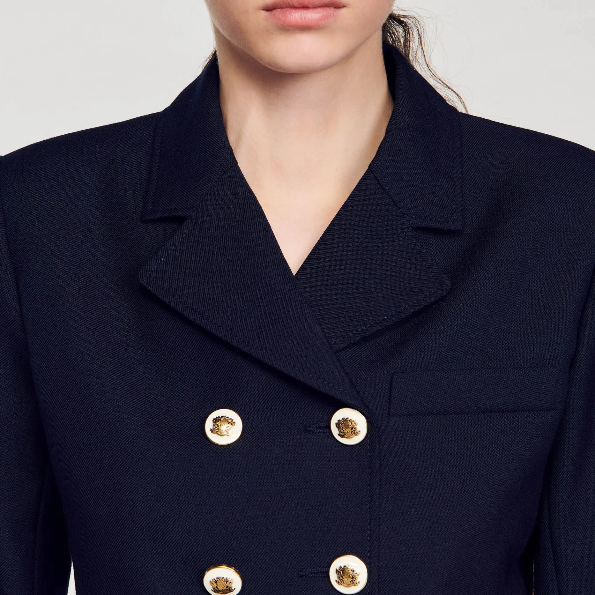 Kort Vest Met Dubbele Rij Knopen