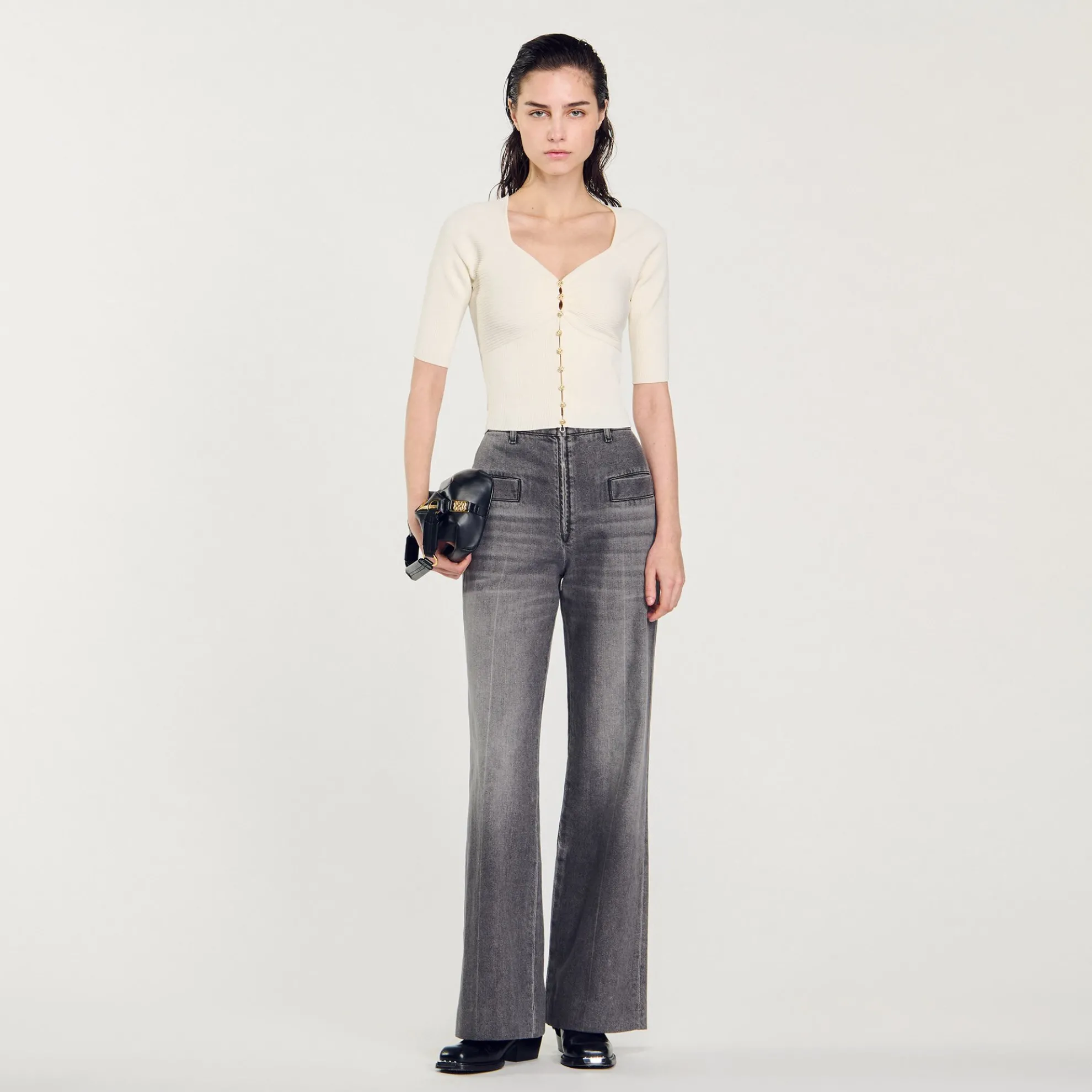 Kort Vest Met Ribbels