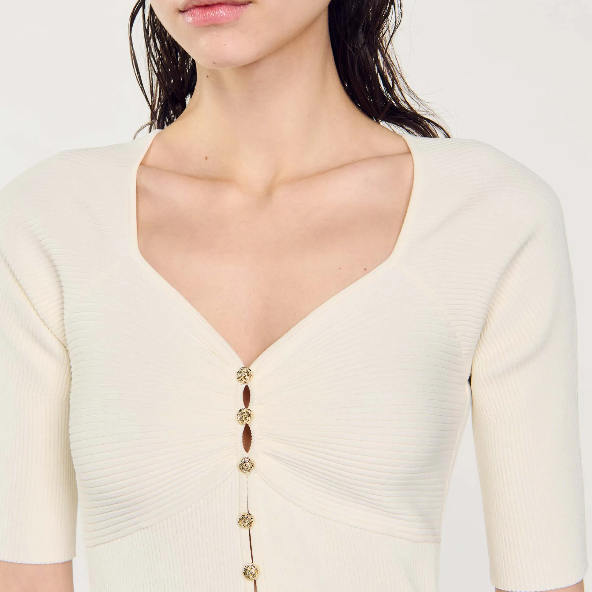 Kort Vest Met Ribbels