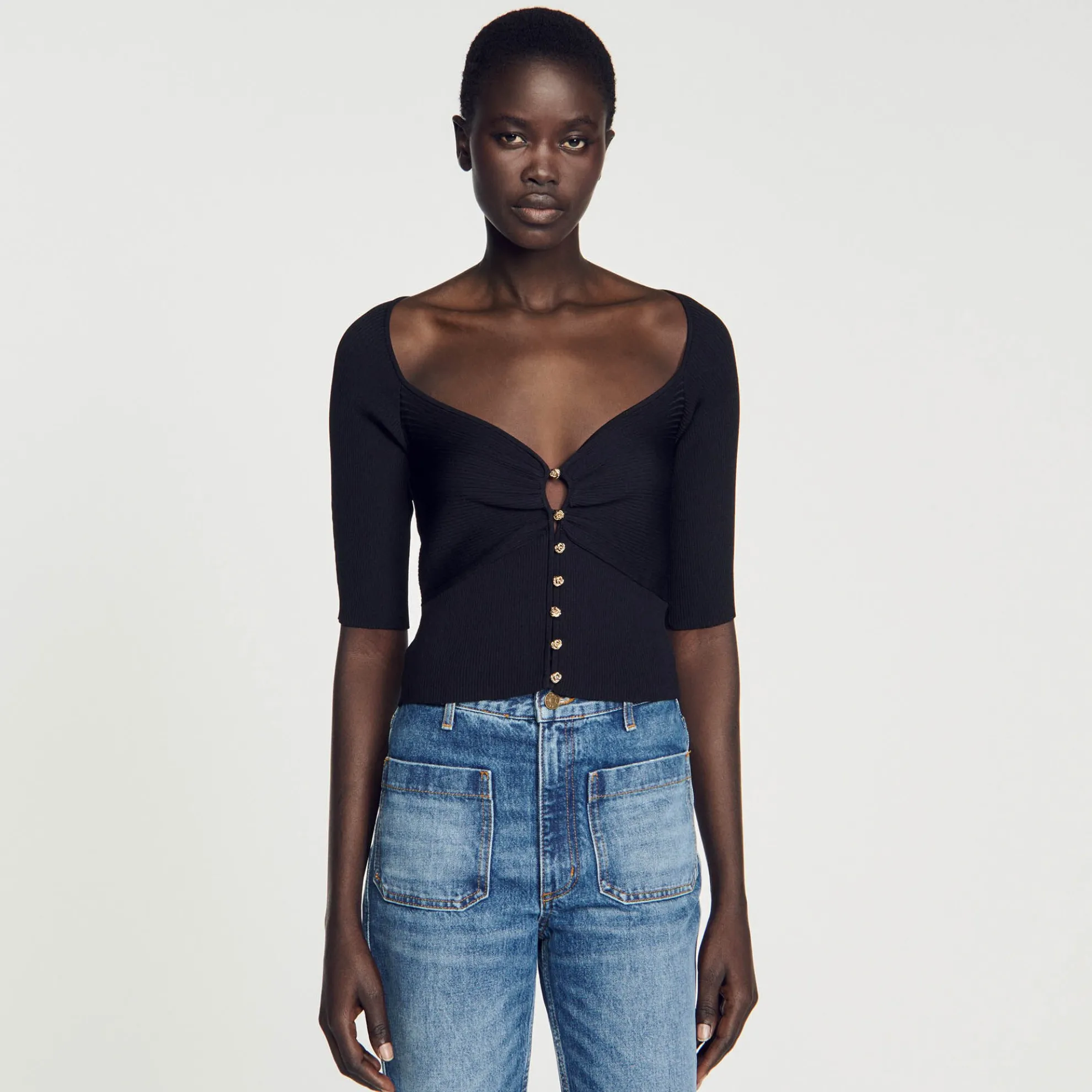 Kort Vest Met Ribbels