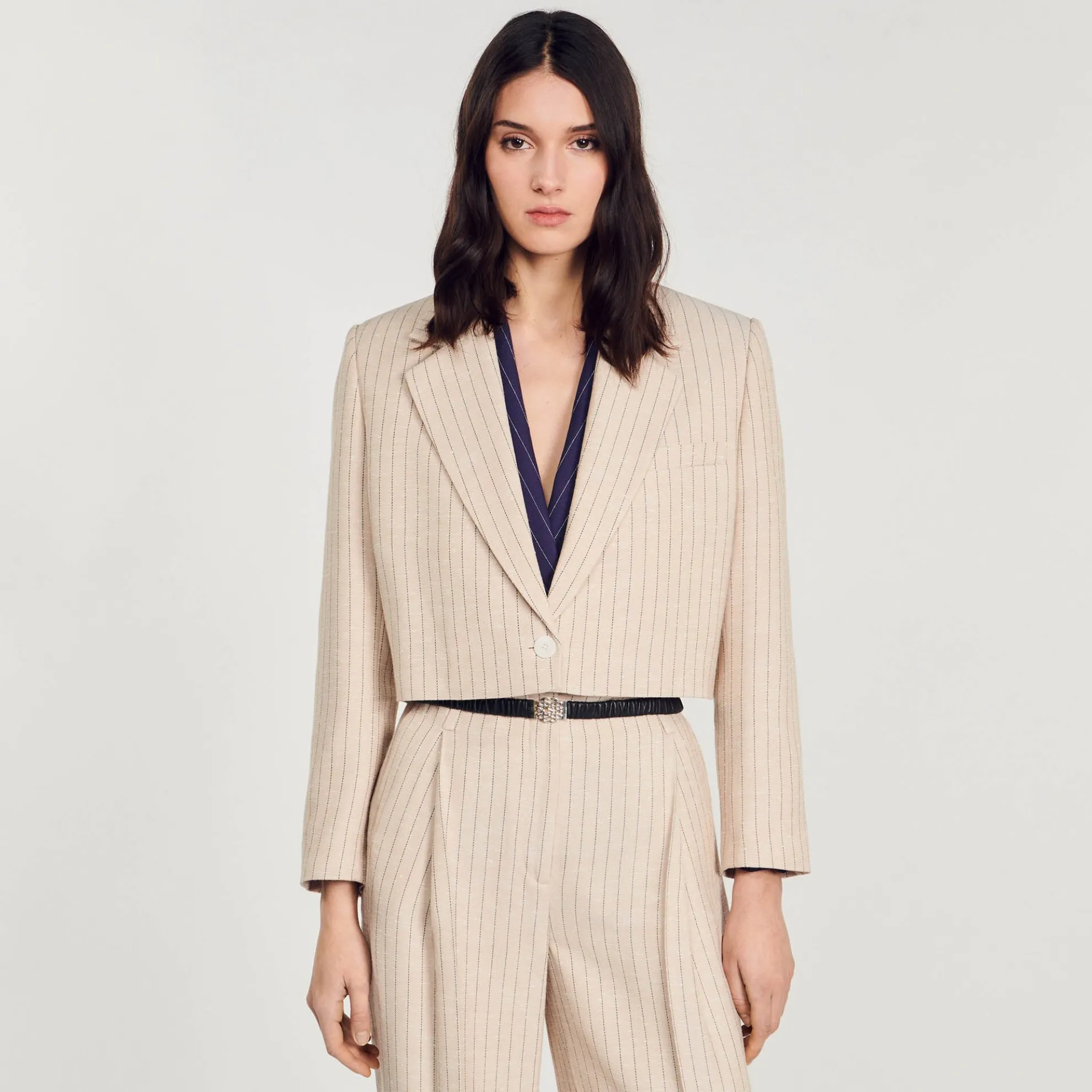 Korte Gestreepte Blazer