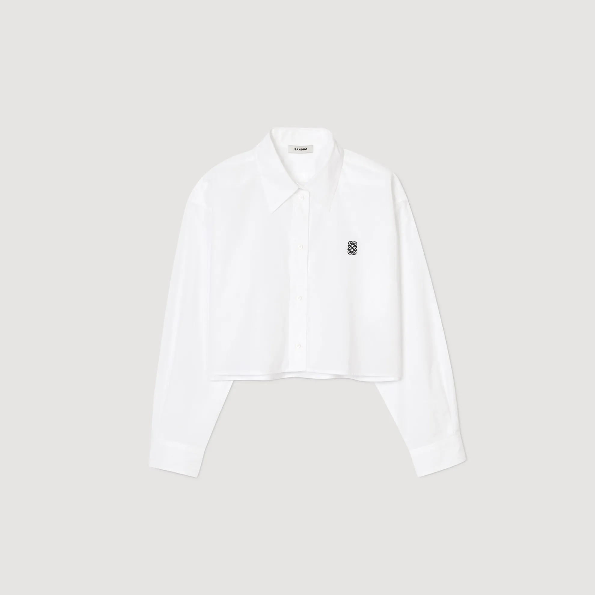 Korte Overhemdblouse Van Popeline Stof