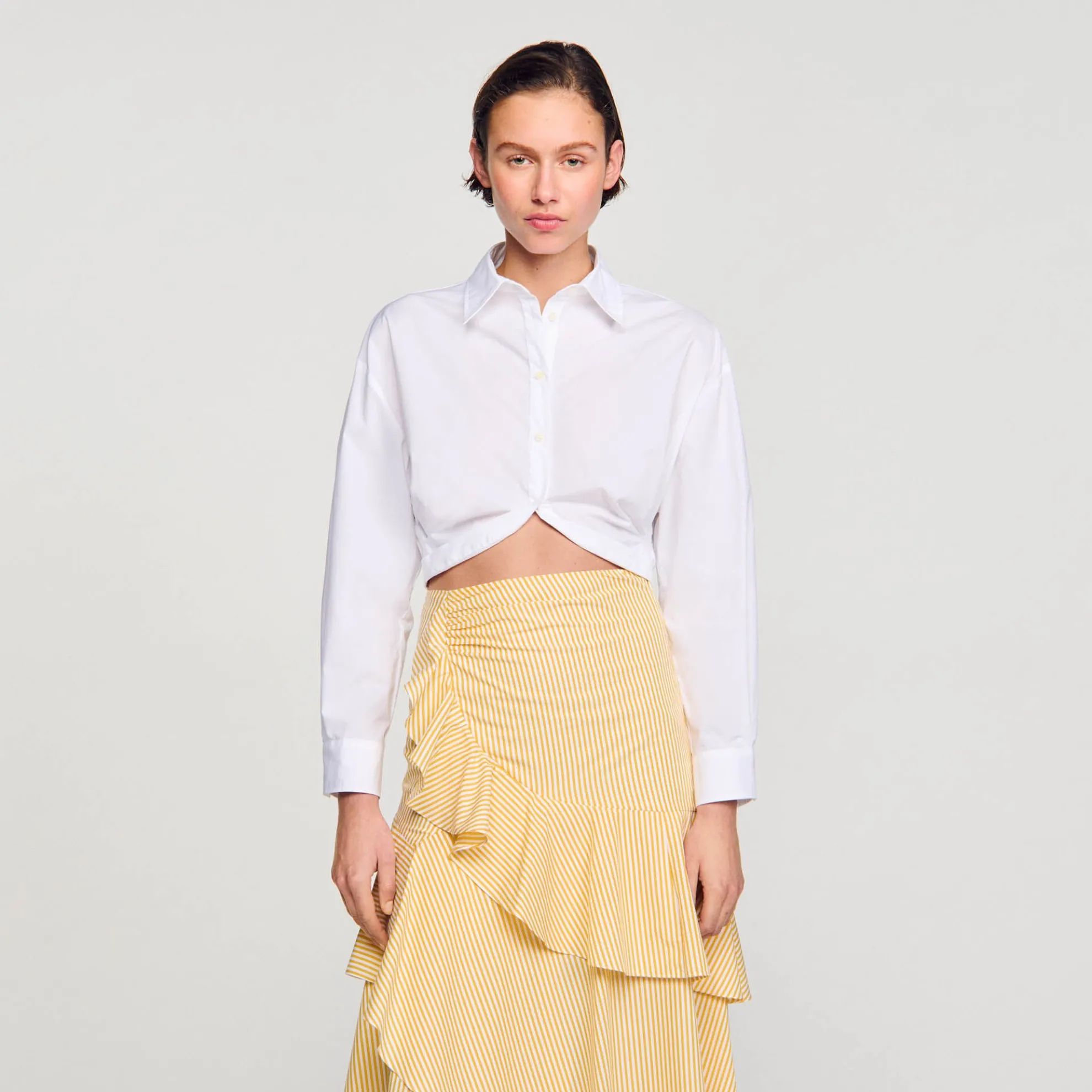 Korte Overhemdblouse Met Overslag