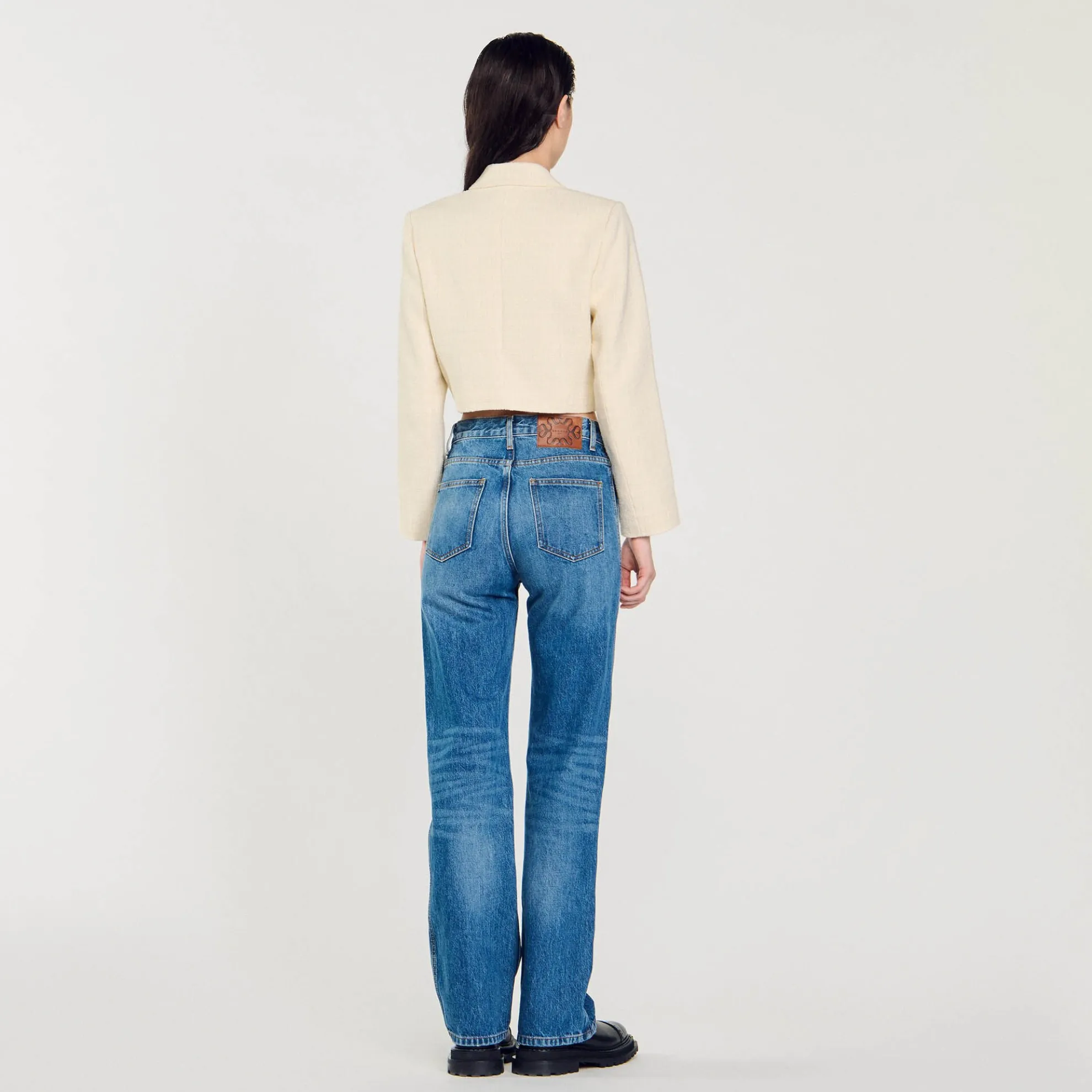 Korte Tweed Blazer Met Knopen