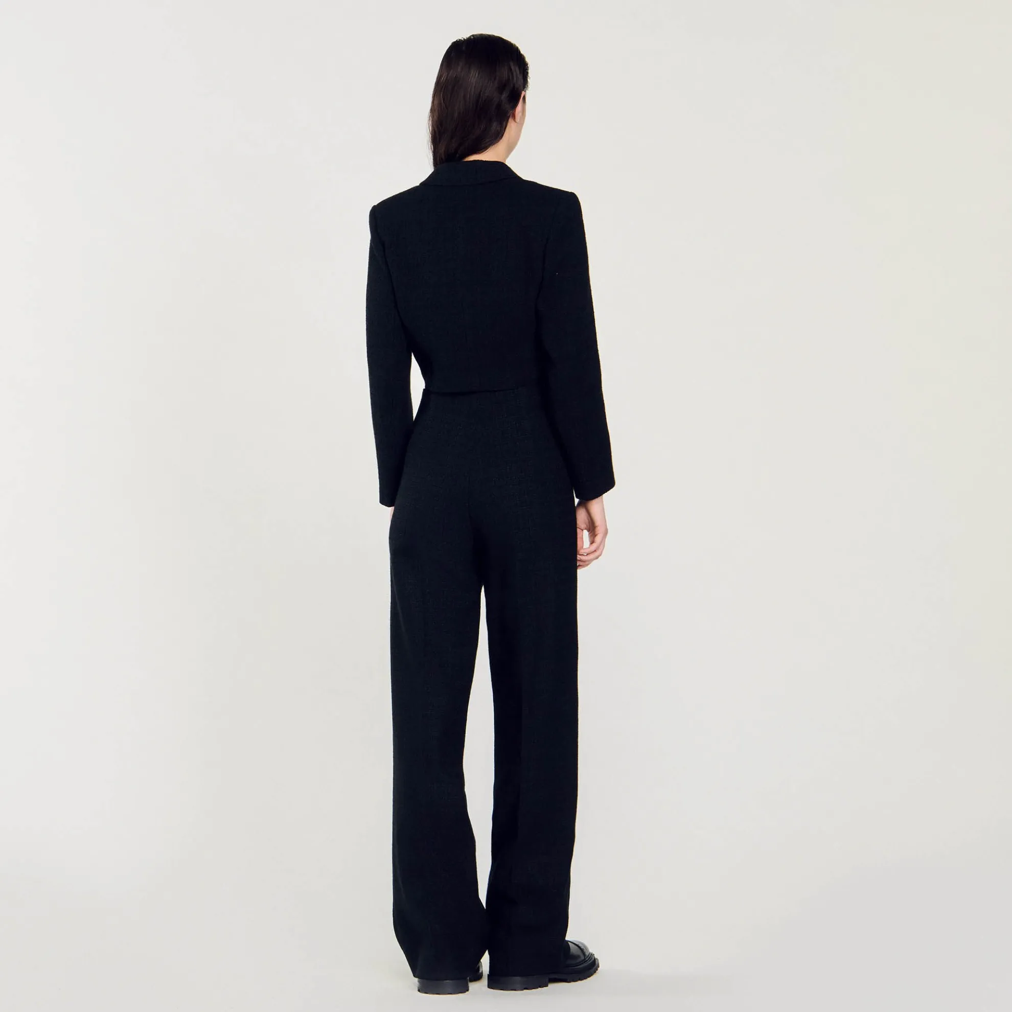 Korte Tweed Blazer Met Knopen