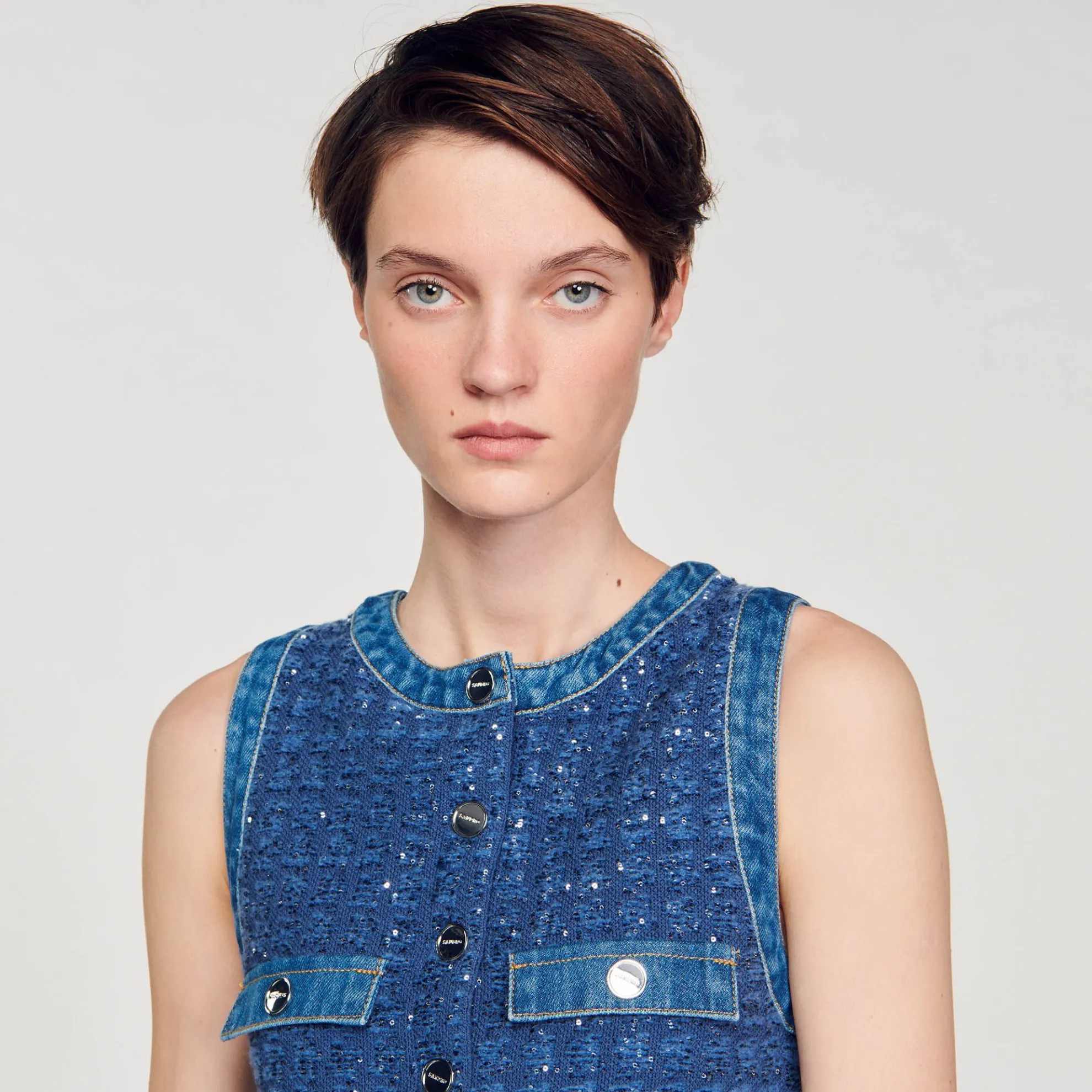 Korte Tweed Trapeze Jurk