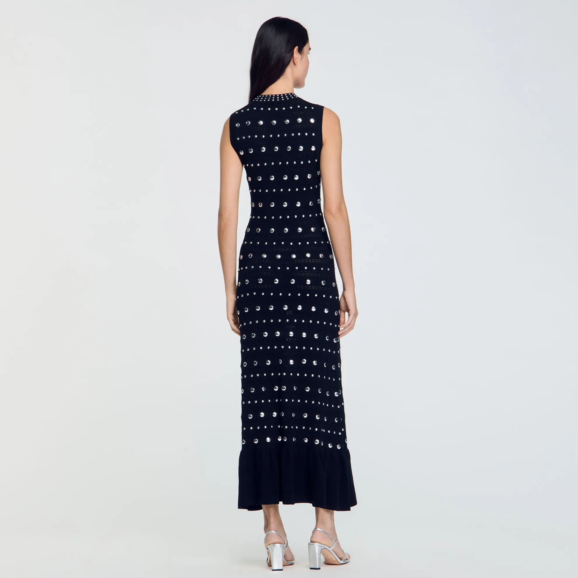 Lange Gebreide Jurk Met Studs