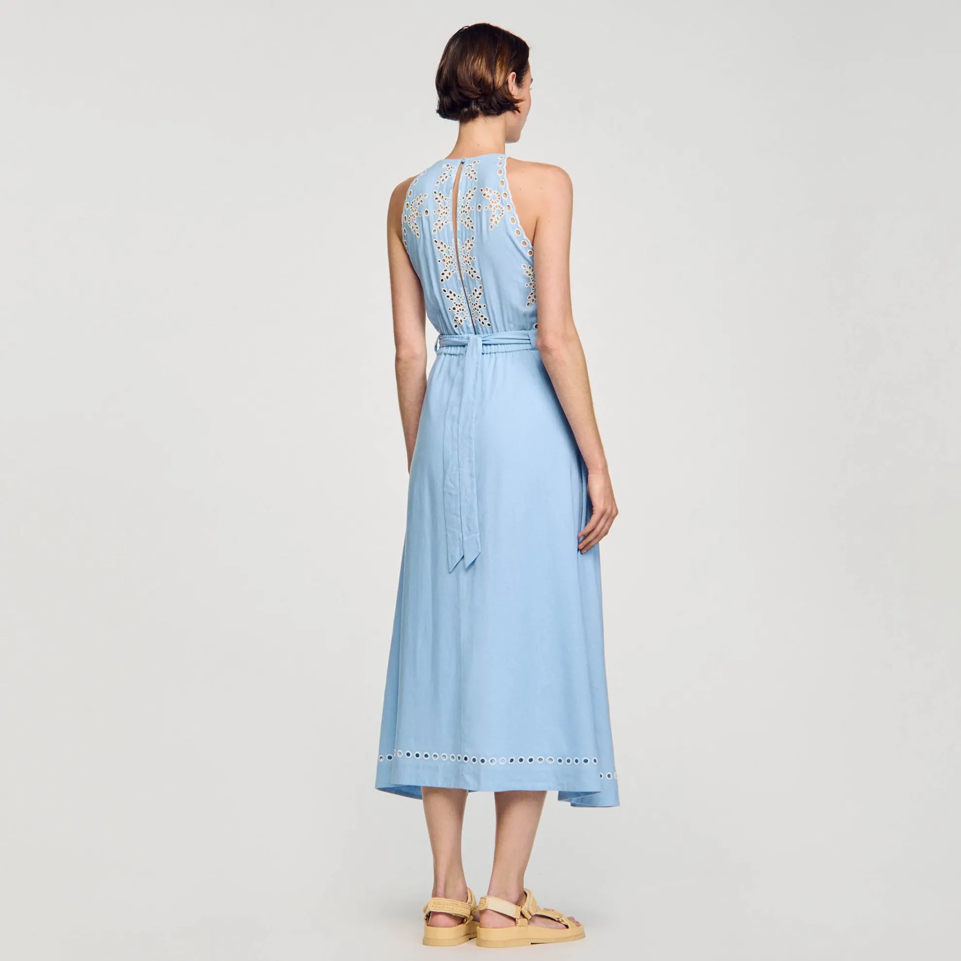 Lange Jurk Met Broderie Anglaise