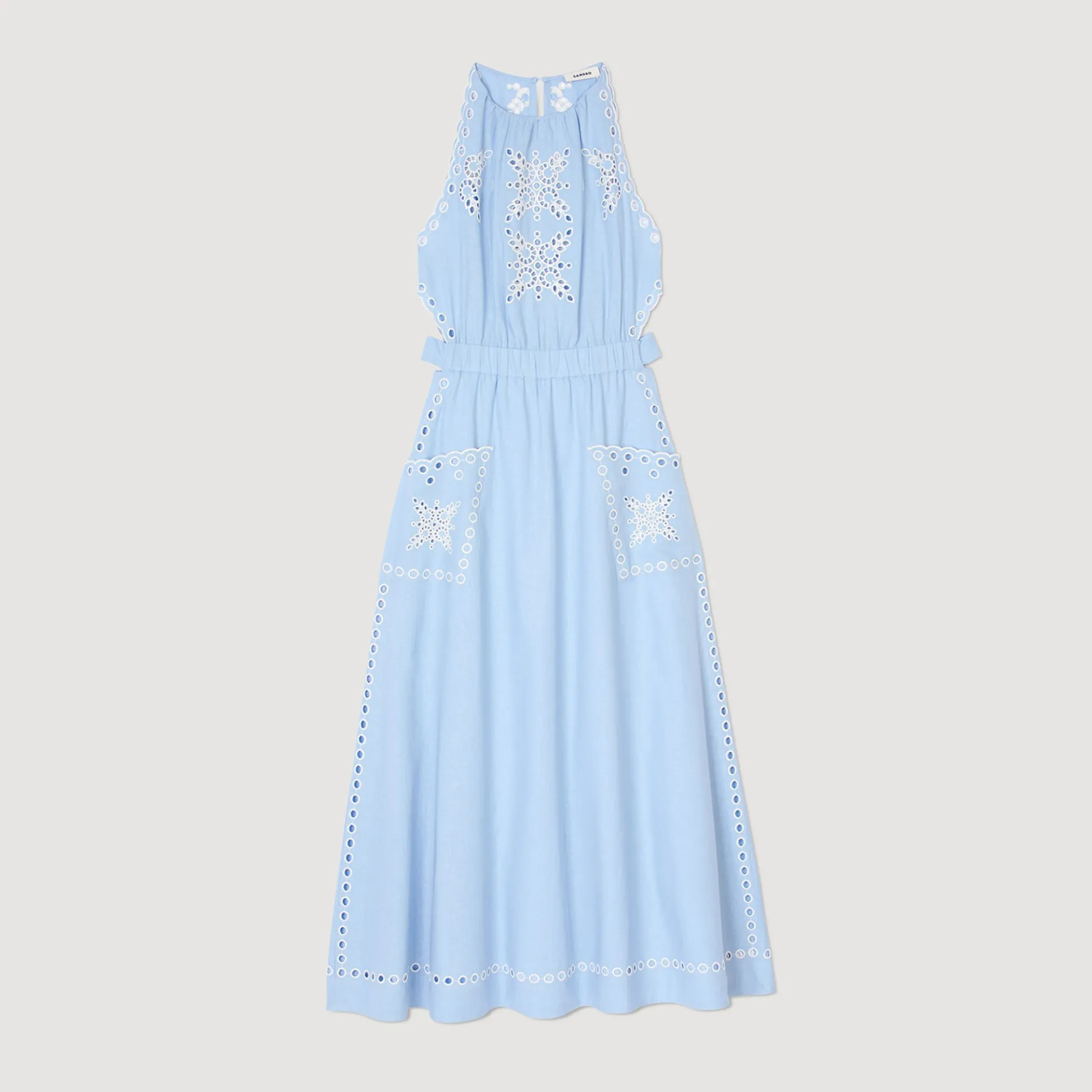 Lange Jurk Met Broderie Anglaise