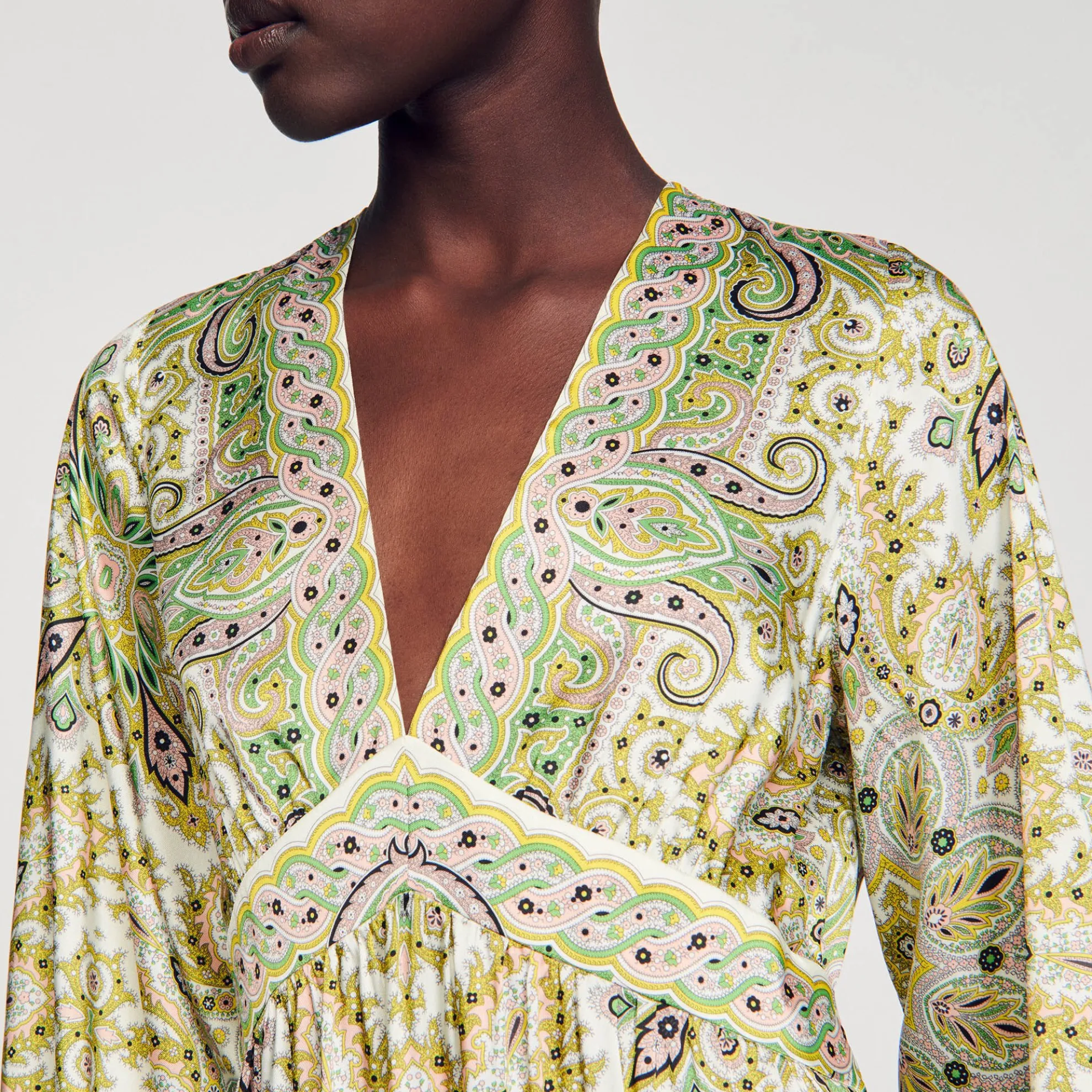 Lange Jurk Met Sjaalprint