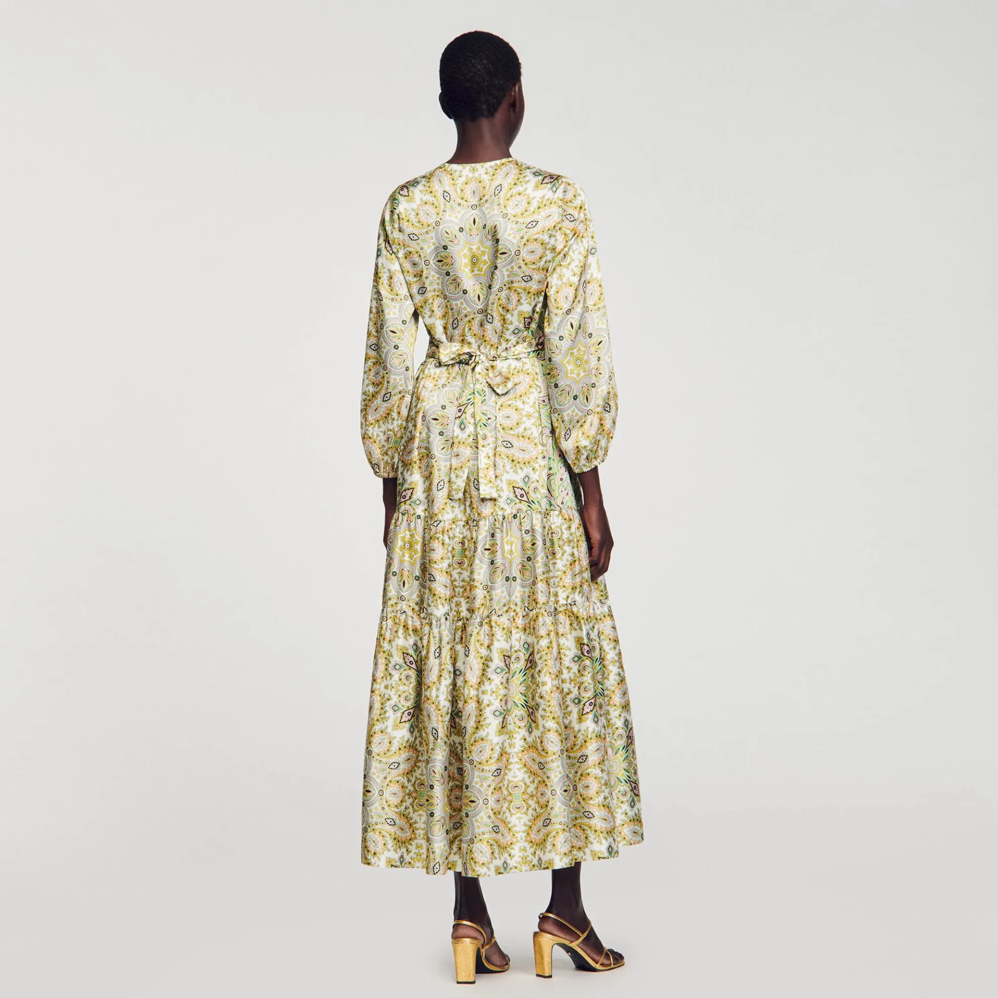 Lange Jurk Met Sjaalprint