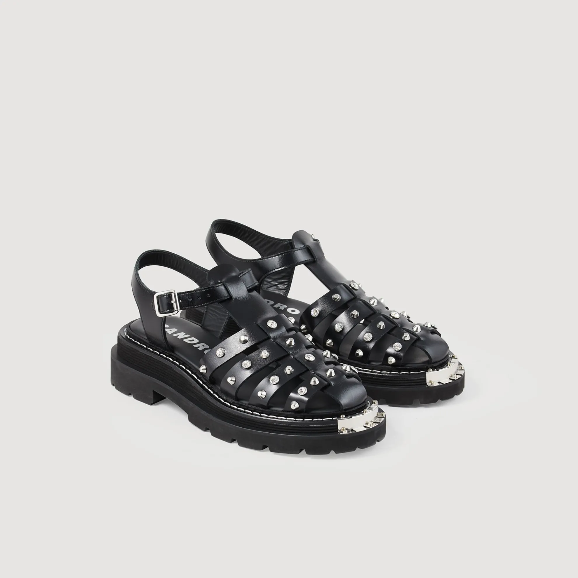 Leren Olys-sandalen Met Studs